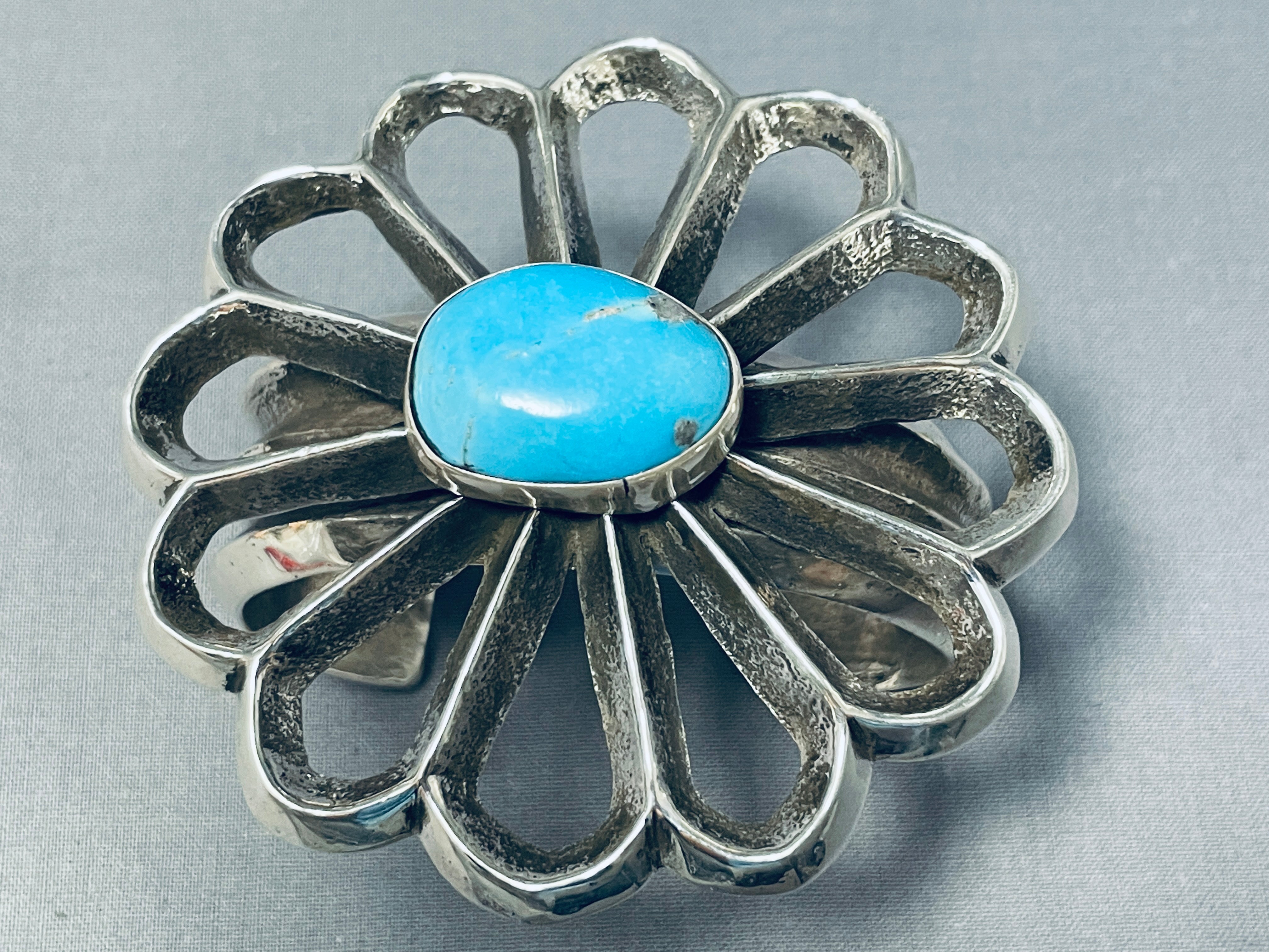 172 Grams Heavy Native American Navajo Turquoise Sterling Silver Bracelet - Handmade Jewelry for Women, Boho Chic Accessories, Perfect for Festivals & Special Occasions