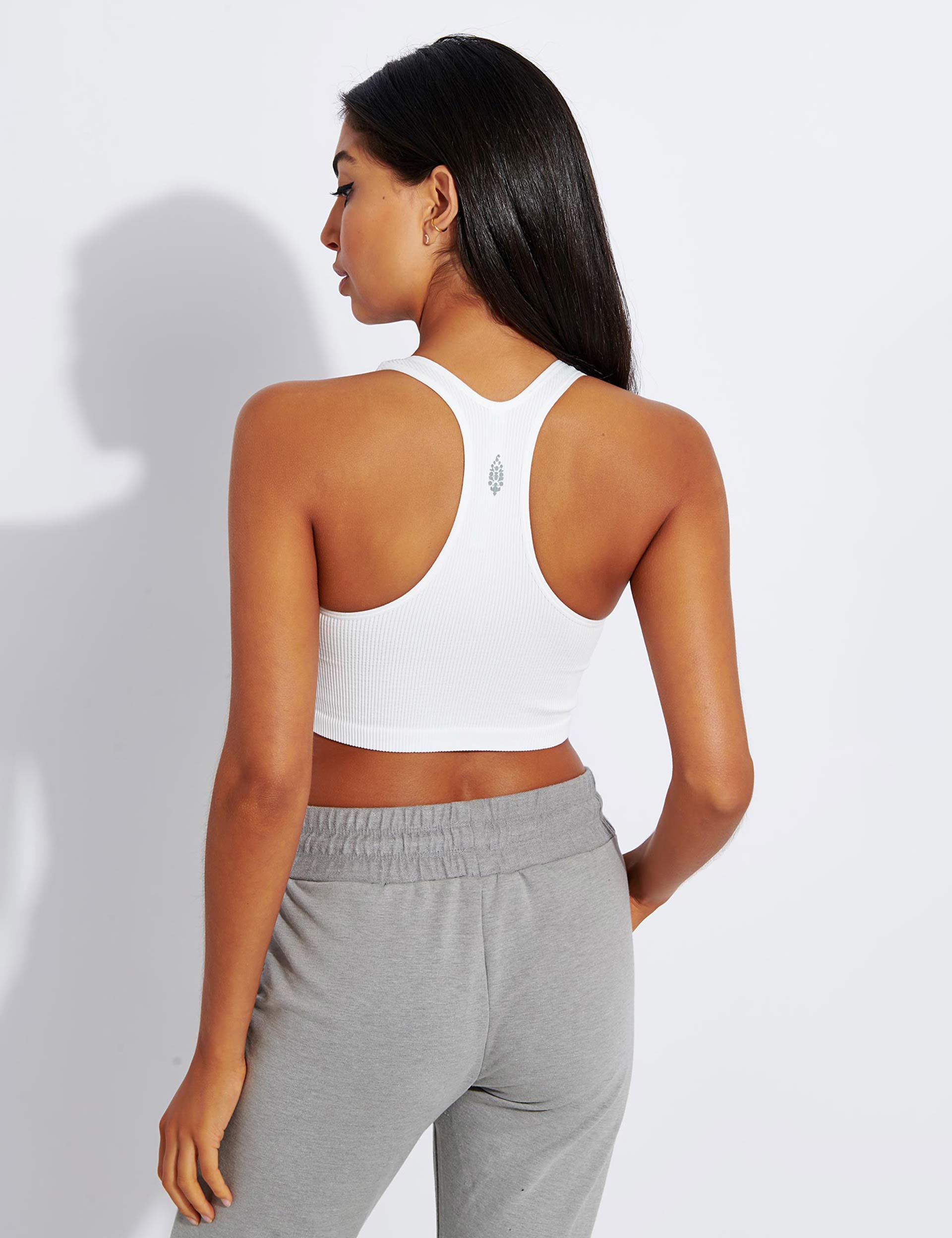 Free Throw Crop Top - White | Women's Casual & Workout Shirt for Yoga, Gym & Everyday Wear
