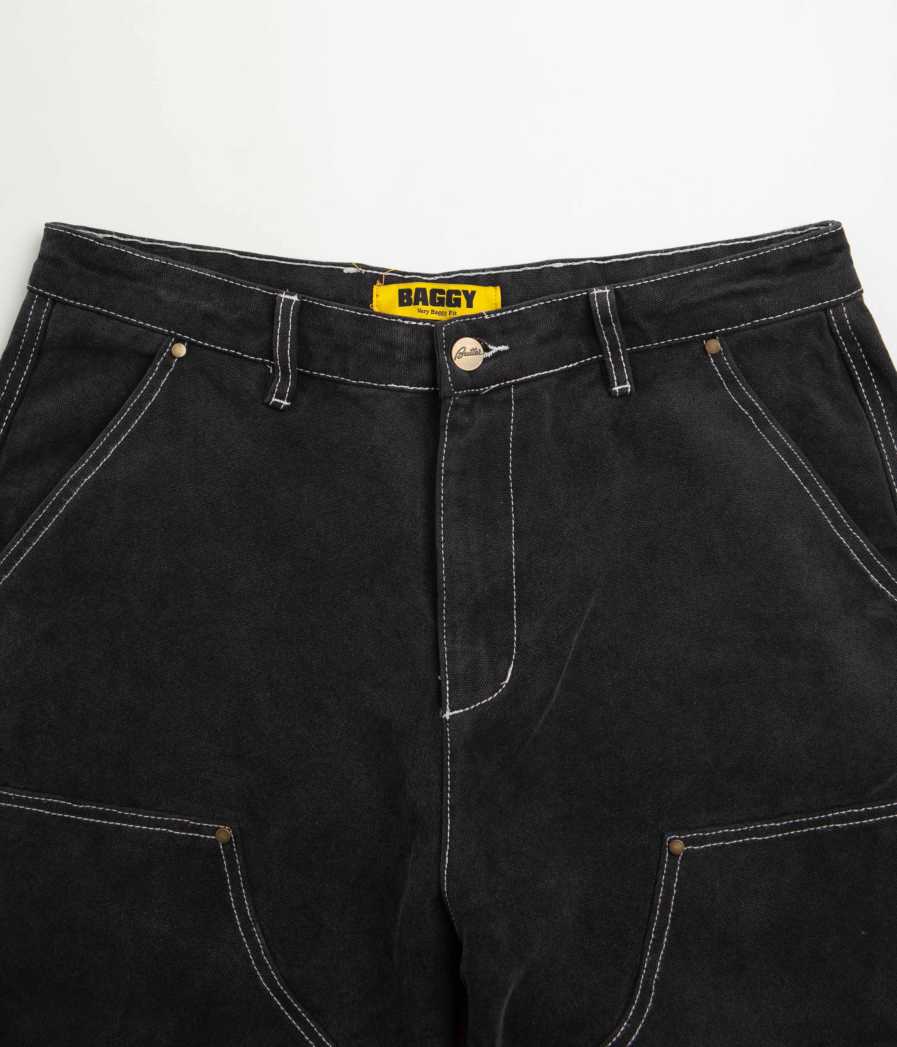 Butter Goods Work Double Knee Pants - Washed Black | Durable Workwear for Construction & Outdoor Activities