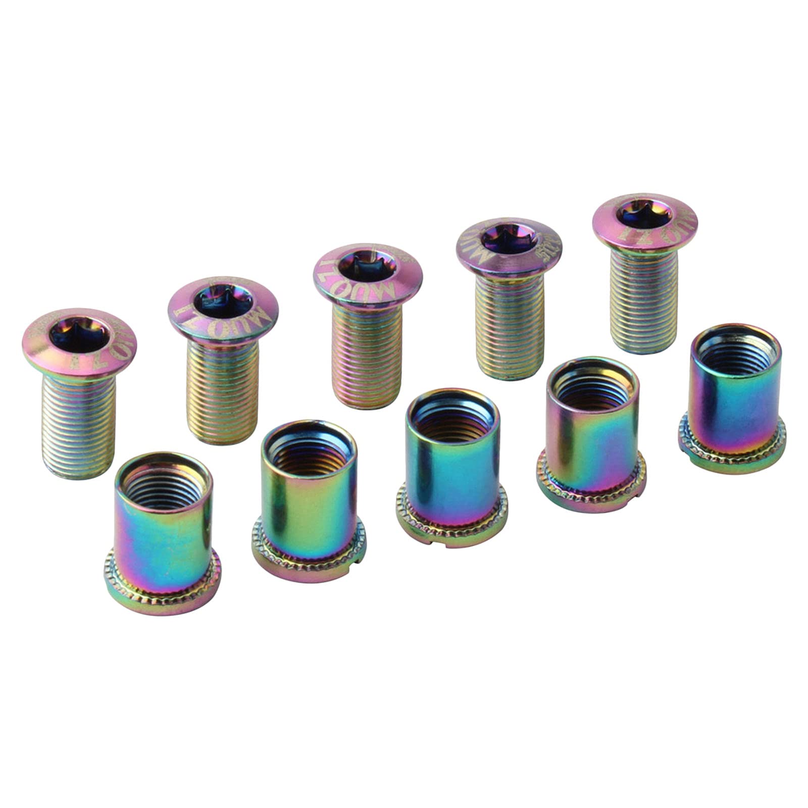 5-Pack Crankset Bolts & Chainring Nuts - High-Quality Bike Hardware for Mountain & Road Bikes - Perfect for Bicycle Repair & Maintenance