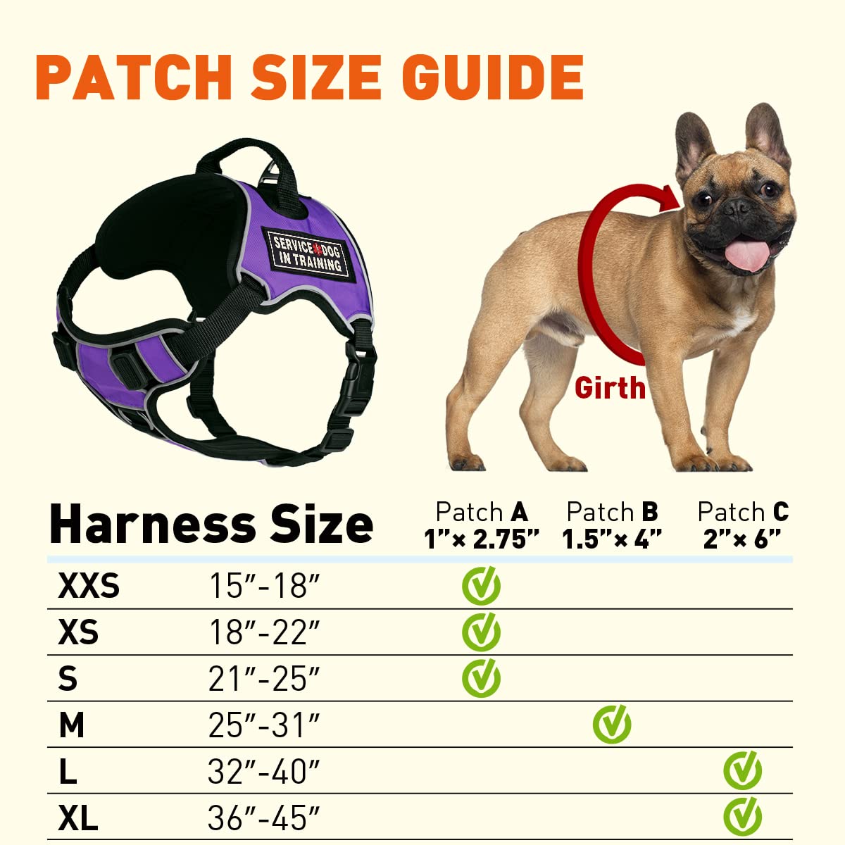 No-Pull Dog Harness with Reflective Patches & Quick Release Buckles - Adjustable 36-45