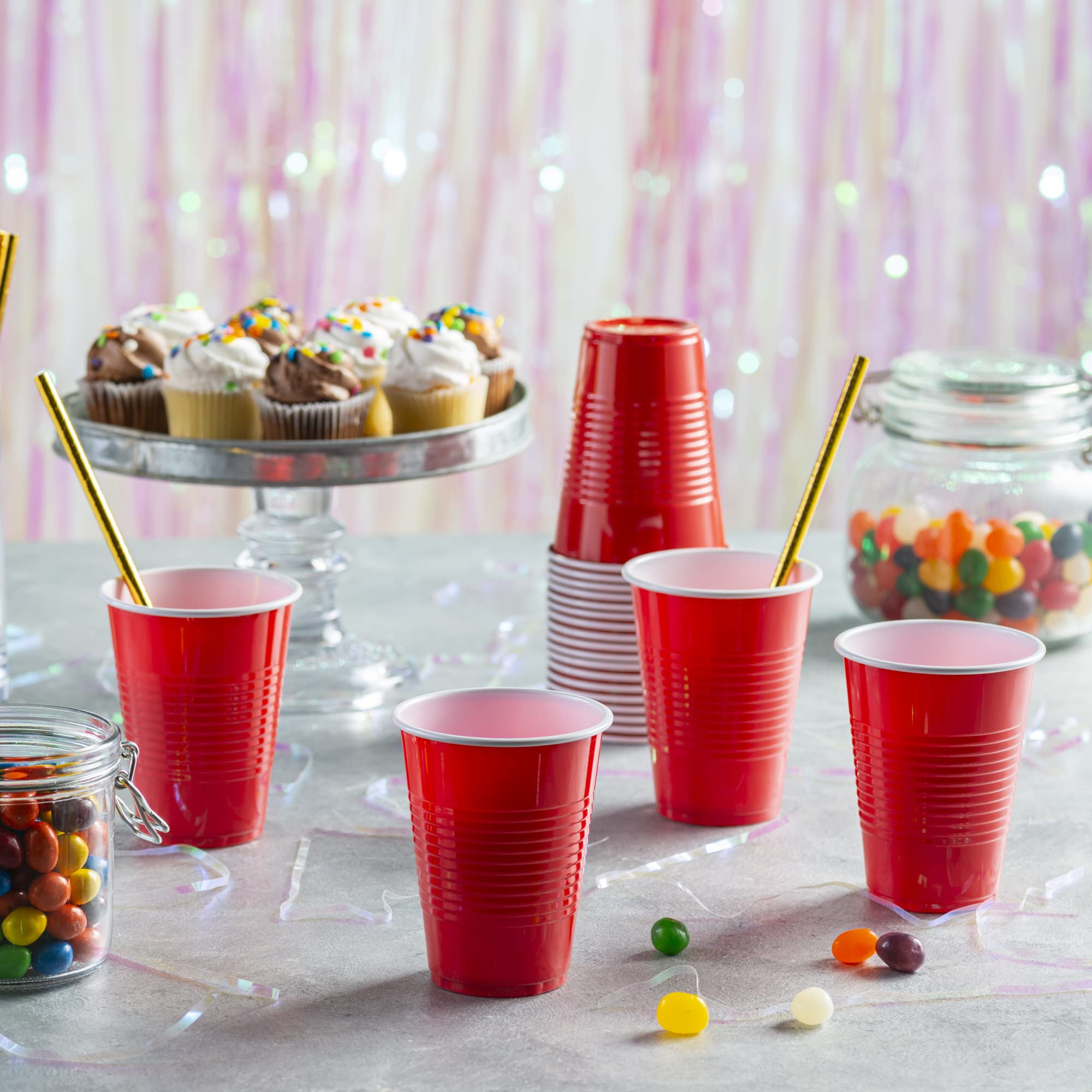960 Pack 9 oz Disposable Plastic Red Cups - Bulk Party Cups for Events, BBQs, Picnics & Everyday Use | Durable & Lightweight Drinking Cups for Home, Office & Outdoor Gatherings