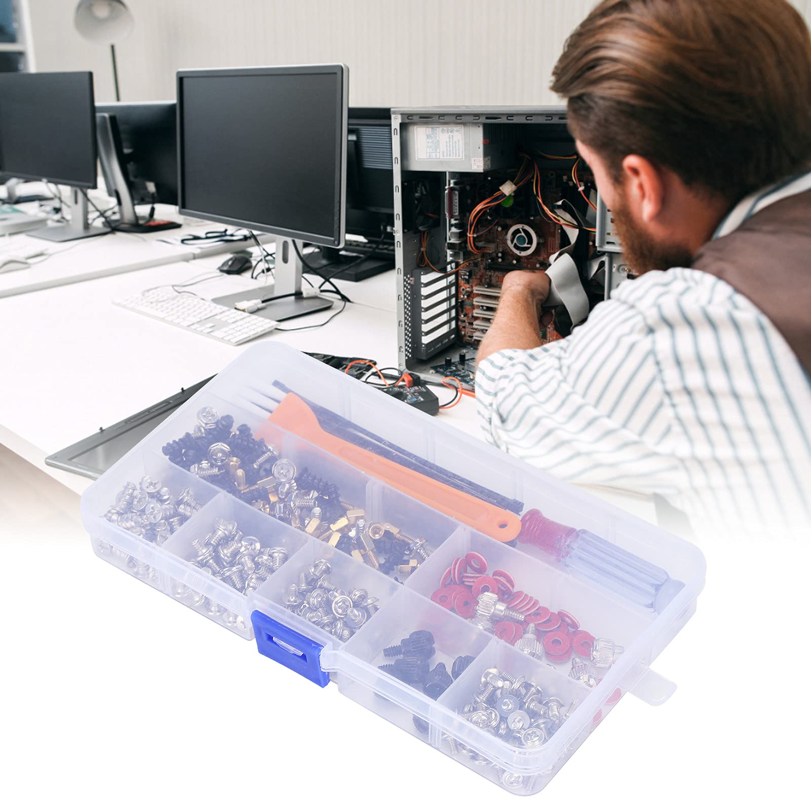 330Pcs Computer Standoffs & Screws Assortment Kit - Motherboard, Hard Drive, PC Case, Fan & Graphics Card Mounting Hardware - Perfect for PC Building, Repair & Upgrades