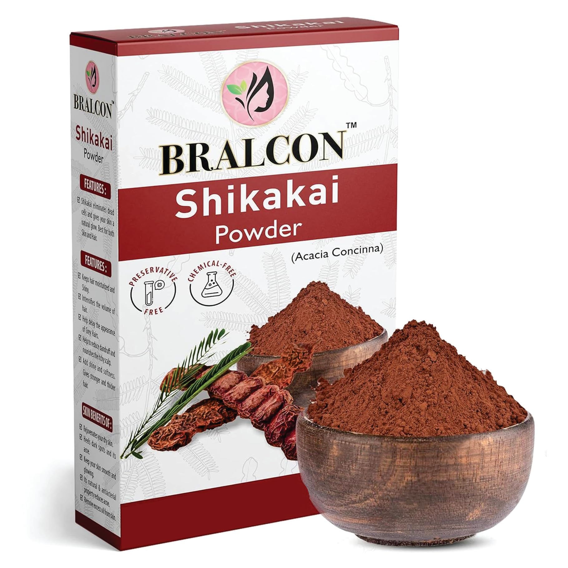 BRALCON Organic Hair & Skin Care Powder Combo - 700g (7 x 100g Pack) | Amla, Reetha, Shikakai, Bhringraj, Hibiscus, Henna & Indigo Powder | Promotes Hair Growth, Natural Face Mask | Perfect for DIY Hair Treatments & Ayurvedic Beauty Routines