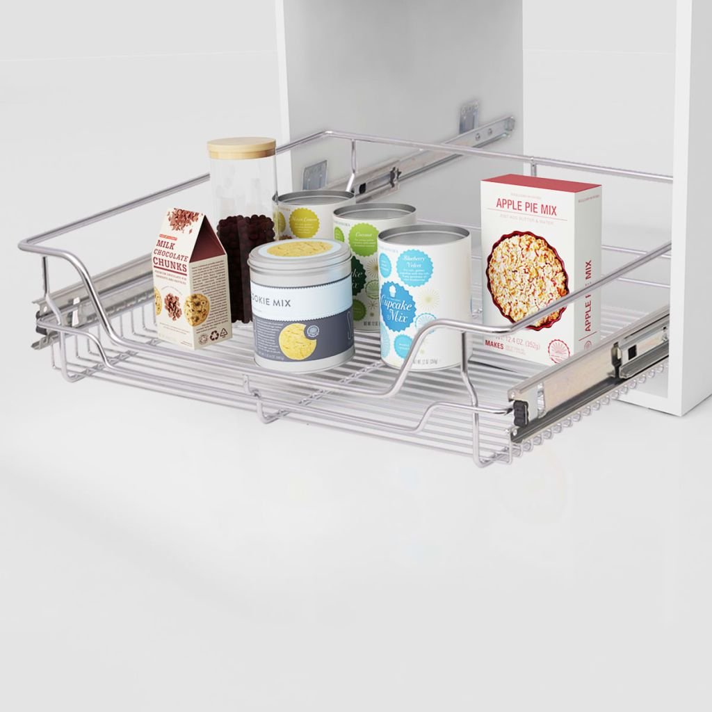 vidaXL 2-Pack Slide Out Cabinet Organizer for Kitchen - Fits 23.6