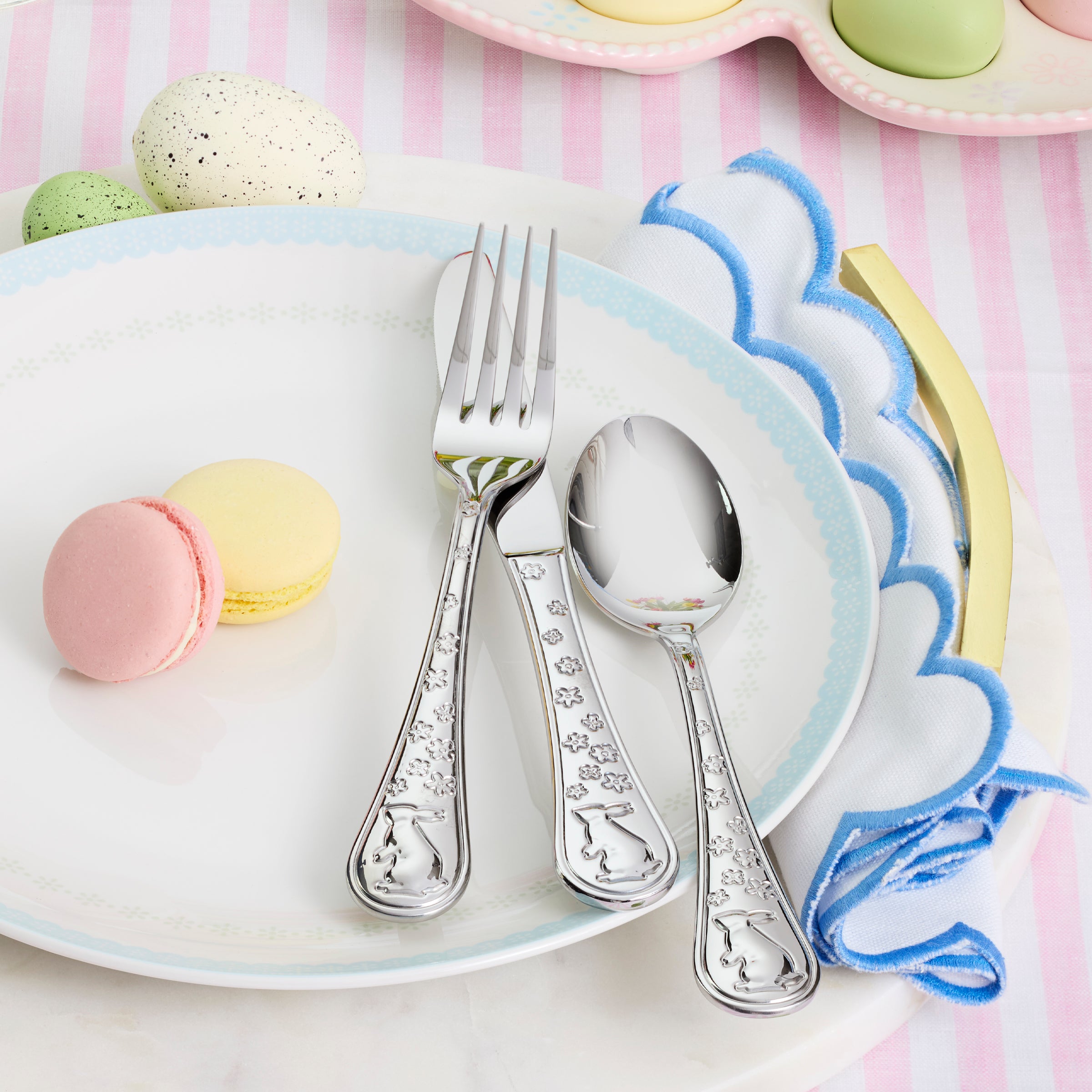 Bunny Hop 12-Piece Flatware Set - Stainless Steel Silverware for Everyday Dining, Kitchen & Entertaining | Perfect for Home, Restaurant & Gift Giving