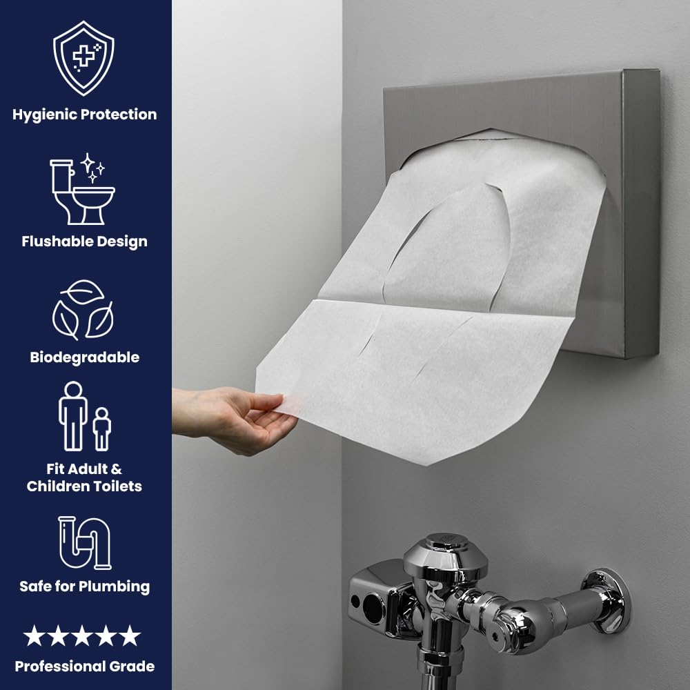 HOSPECO Discreet Half-Fold Toilet Seat Covers - 14.25