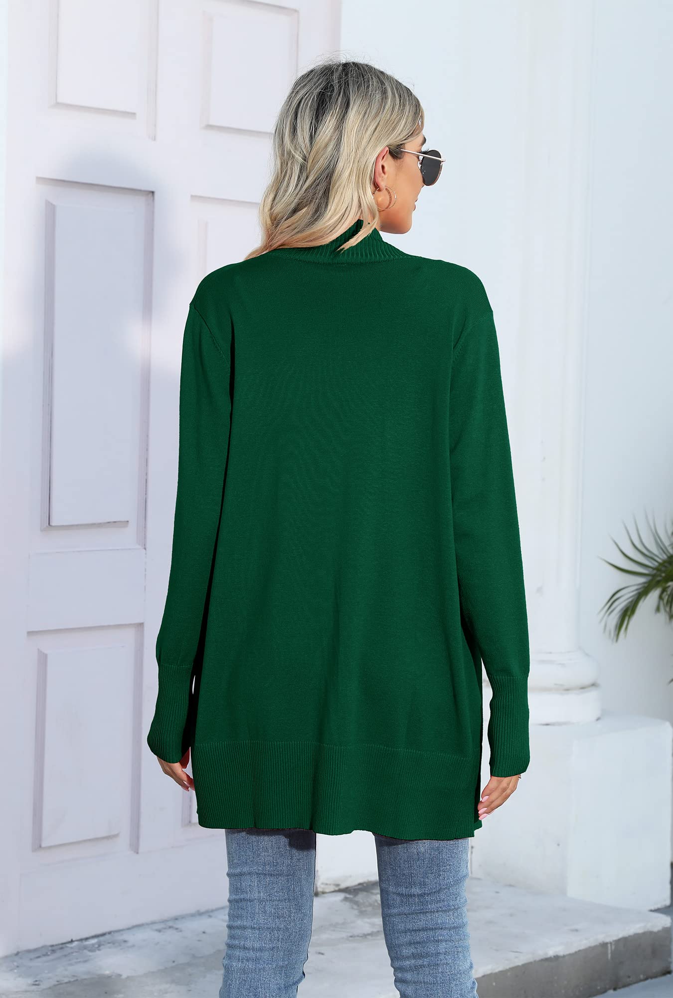 SUEANI Women's Open Front Long Sleeve Knit Cardigan with Pockets - Soft Casual Sweater for Fall & Winter, Perfect for Office, Lounge & Coffee Dates