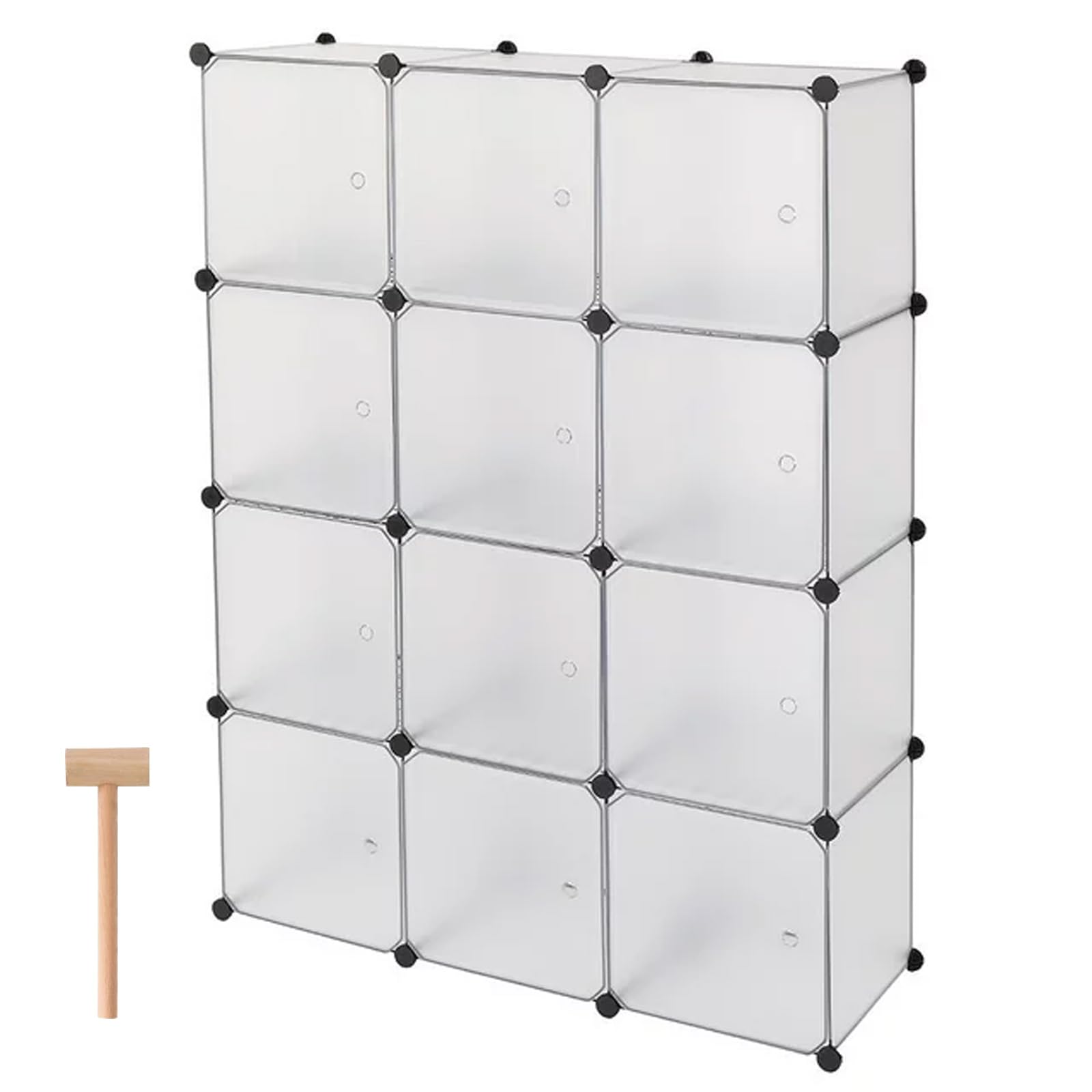 12-Piece Plastic Storage Bins with Doors - Portable Dresser Cubes for Clothes & Home Organization