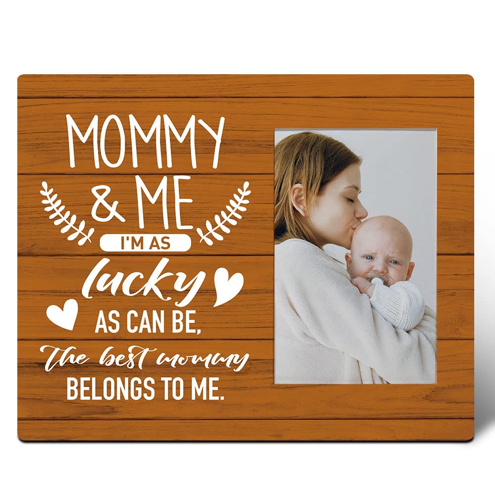 Mommy & Me Picture Frame - 'I'm Lucky as Can Be The Best Mommy Belongs to Me' - Heartfelt New Mom Gift for Baby Showers, Newborns & First-Time Moms - Perfect for Nursery Decor, Mother's Day & Family Keepsakes