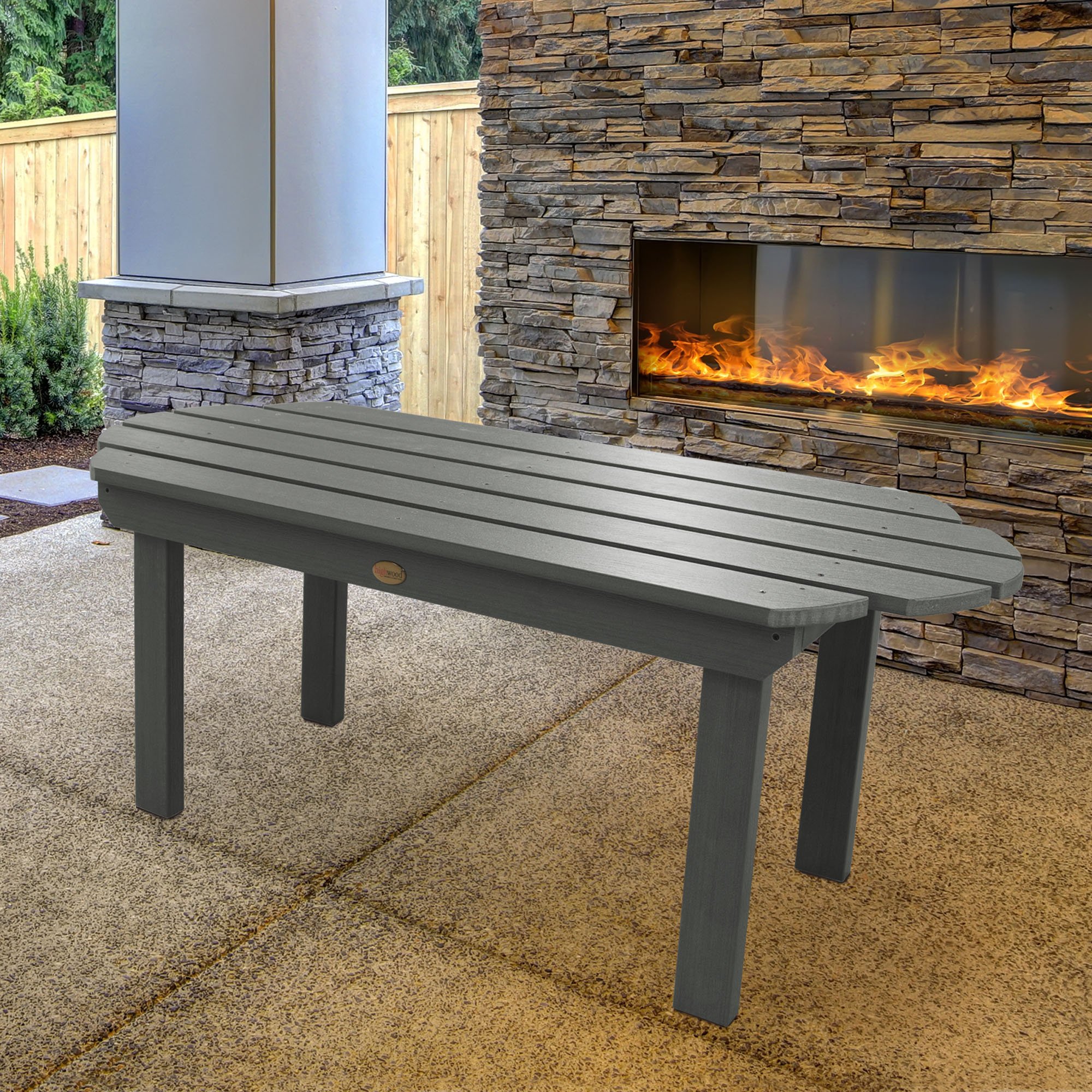 Highwood Classic Westport Coffee Table - Coastal Teak Finish - Perfect for Beach House, Living Room & Outdoor Patio Furniture