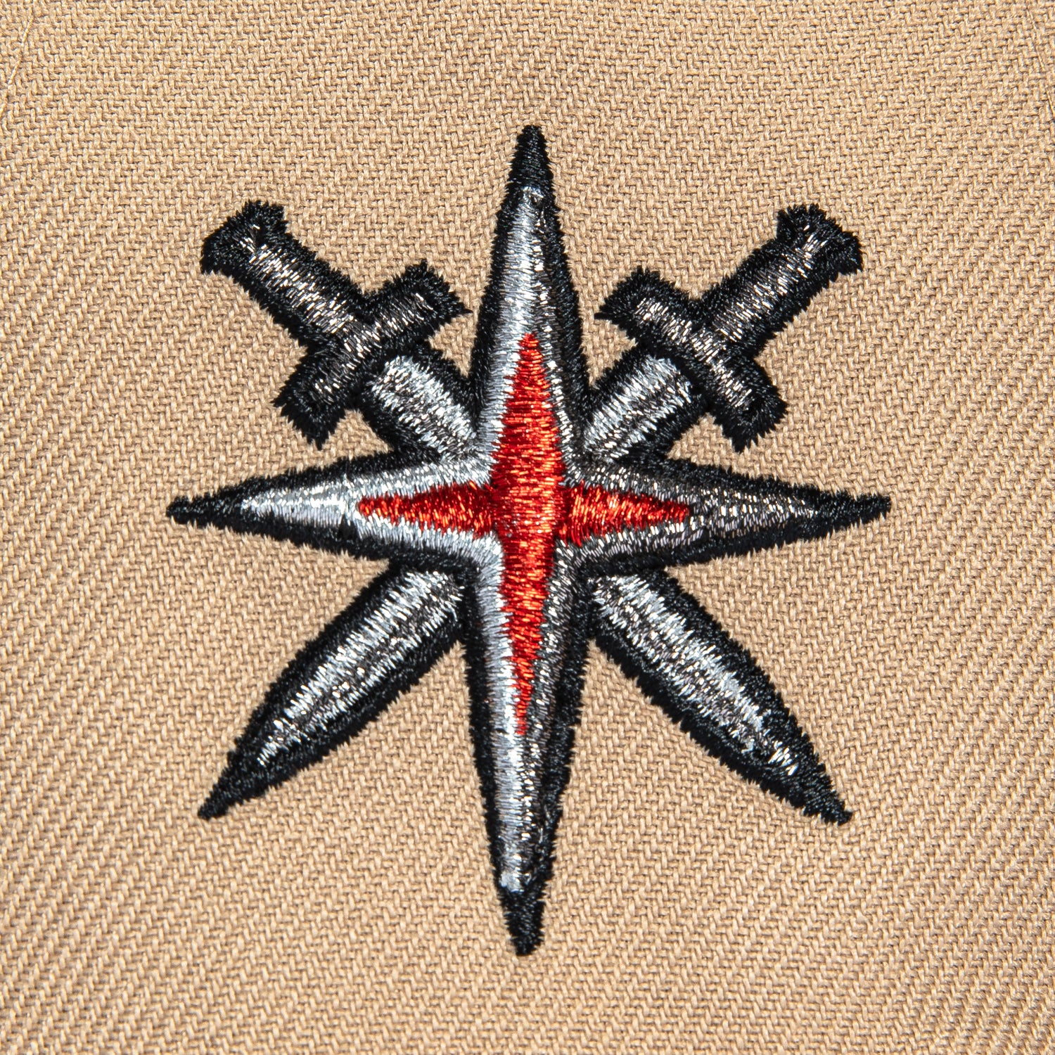 New Era 59Fifty Vegas Golden Knights Logo Patch Adjustable Baseball Cap - Tan & Cardinal Colors | Perfect for NHL Games, Sports Events & Casual Wear