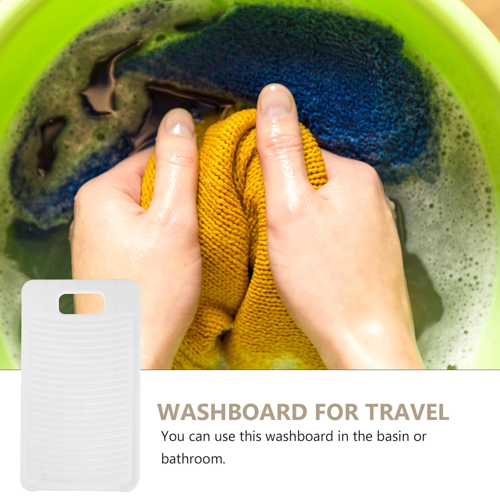 Amosfun Mini Plastic Washboard - 6x11 Inch Portable Hand Washing Board for Laundry, Delicates & Travel - Compact Household Cleaning Tool for Socks, Underwear & Small Clothes