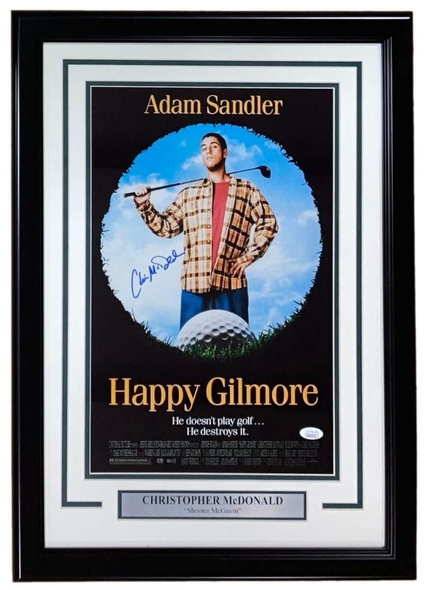 Christopher McDonald Autographed 11x17 Happy Gilmore Movie Photo - Framed Black Memorabilia with JSA Certificate - Perfect for Sports Bars, Man Caves & Movie Collector Displays