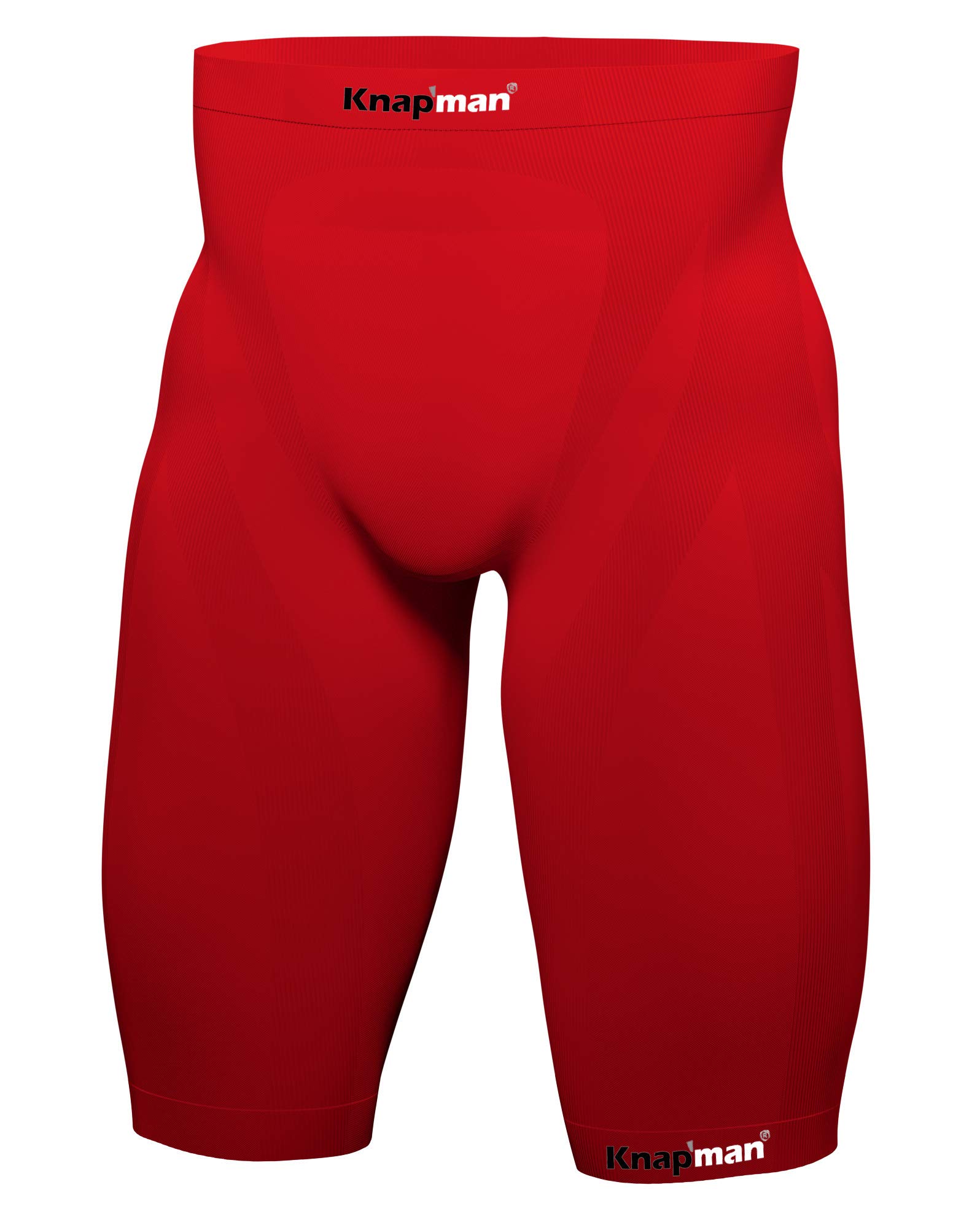 Knap'man Zoned Compression Shorts for Men - Moisture Wicking & Muscle Support - 45% Red - Ideal for Running, Gym Workouts & Sports Recovery