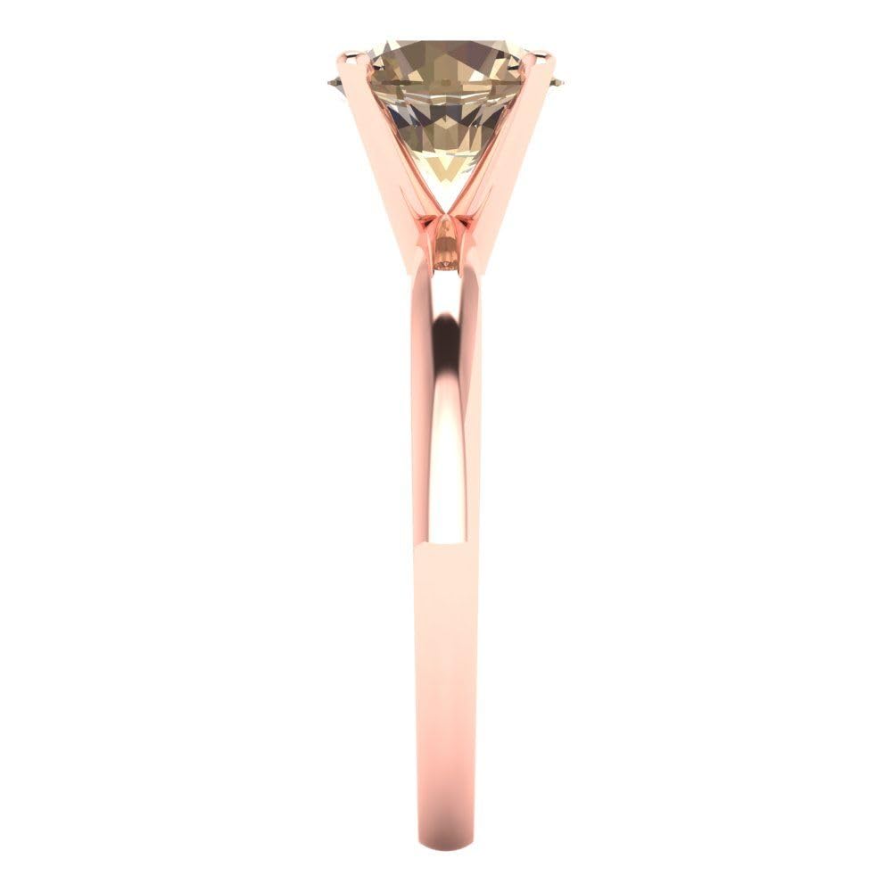 1.50ct Round Cut Yellow Moissanite Engagement Ring - 14K Rose Gold Solitaire Wedding Band for Women | Anniversary, Proposal, Bridal Jewelry Gift