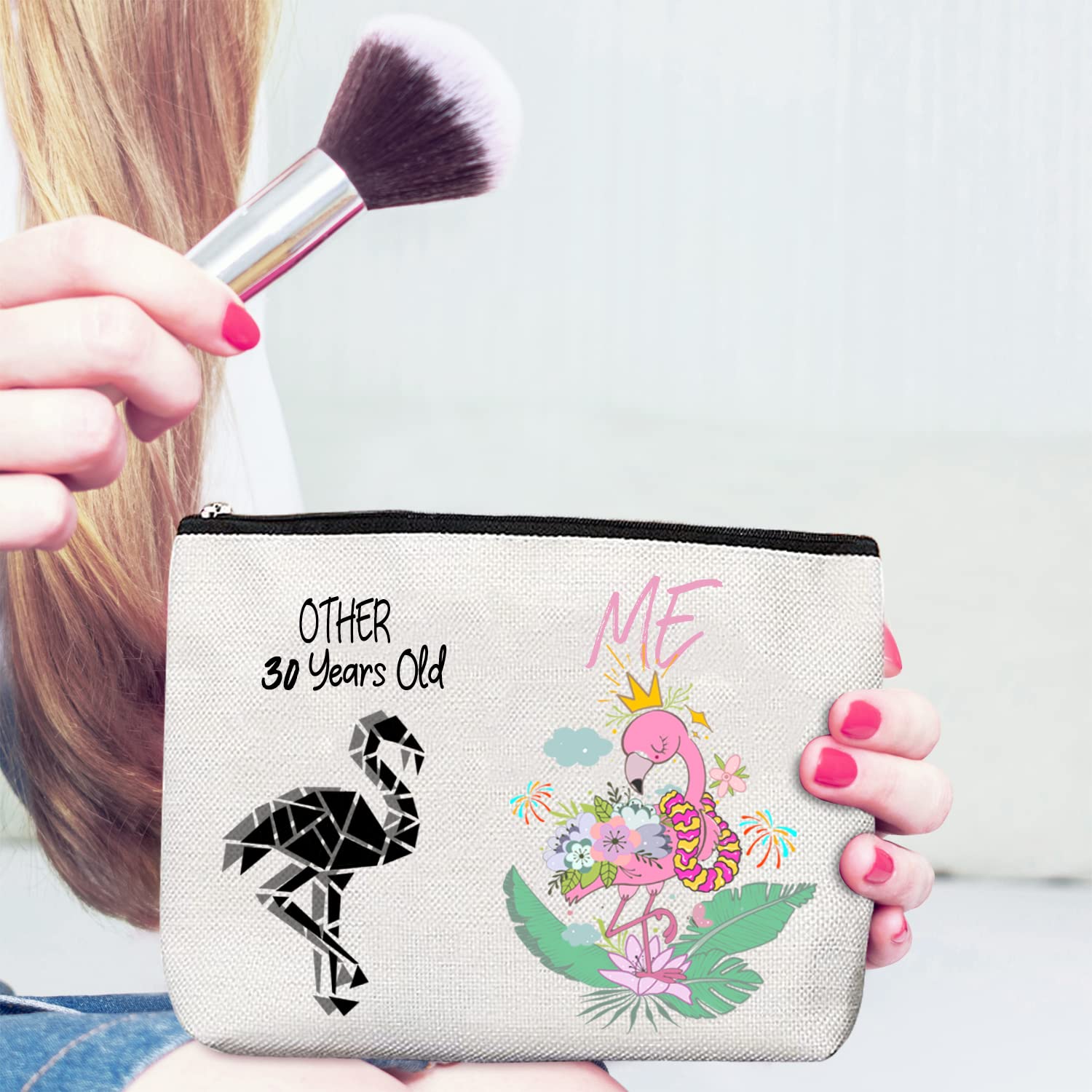 30th Birthday Gifts for Women - Elegant Makeup Bag & Compact Mirror Set - Perfect 30 Year Old Birthday Present - Ideal for Parties, Travel & Daily Use