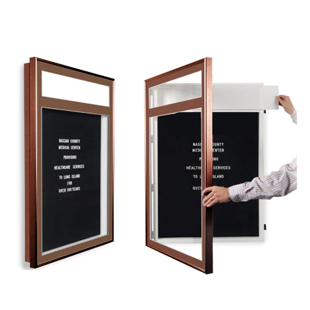 Stylish Metal Framed Letter Board with Swing Frames, Header & LED Lights - Perfect for Home Decor, Office Signage, and Wedding Displays