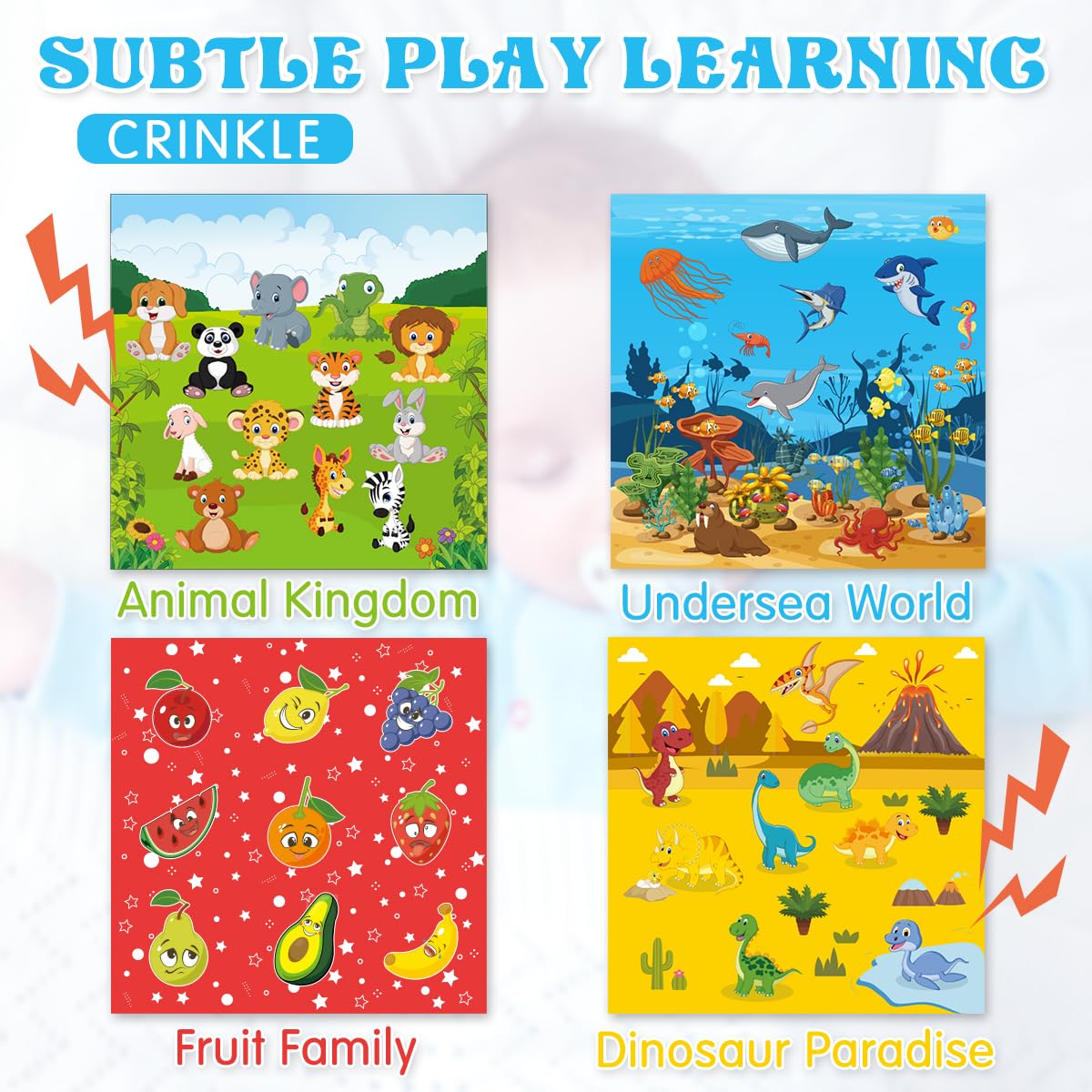 Aiduy Montessori Baby Toys for 6-12 Months - Soft Crinkle Sensory Learning Toys for Infants, Early Developmental Tissue Box Toy for 1 Year Old Boys & Girls | Perfect for Playtime, Baby Shower Gifts & Montessori Education