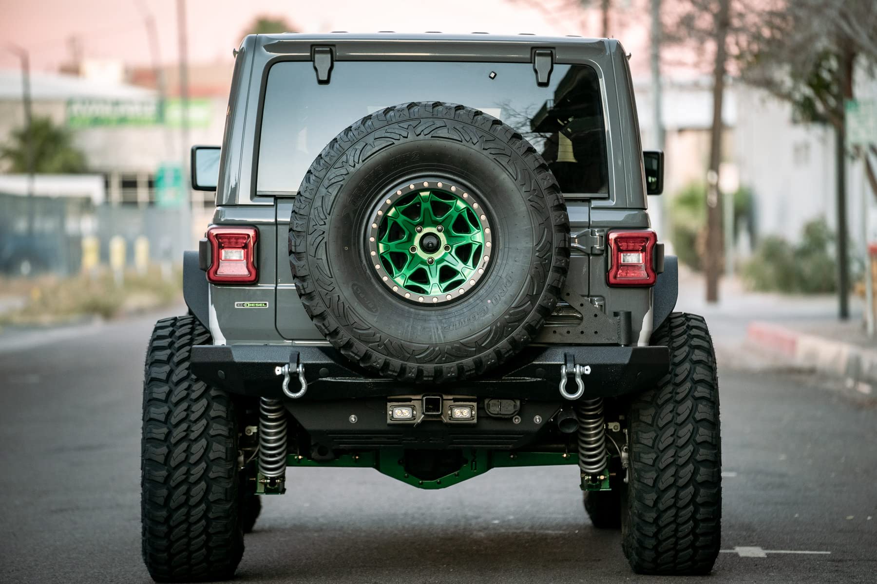 DV8 Offroad Bolt-on Hitch with LED Lights for 2007-2018 Jeep Wrangler JK & 2018-2025 Jeep Wrangler JL - 2-inch Receiver, Factory Mounting Location - Perfect for Towing Trailers, Bike Racks & Offroad Adventures