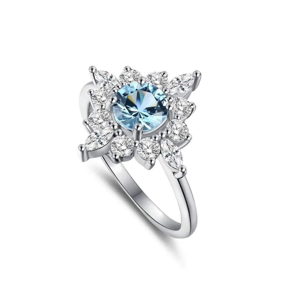Anna Ring Blue - Elegant CZ Stone Silver Ring for Women, Perfect for Parties, Weddings & Daily Wear