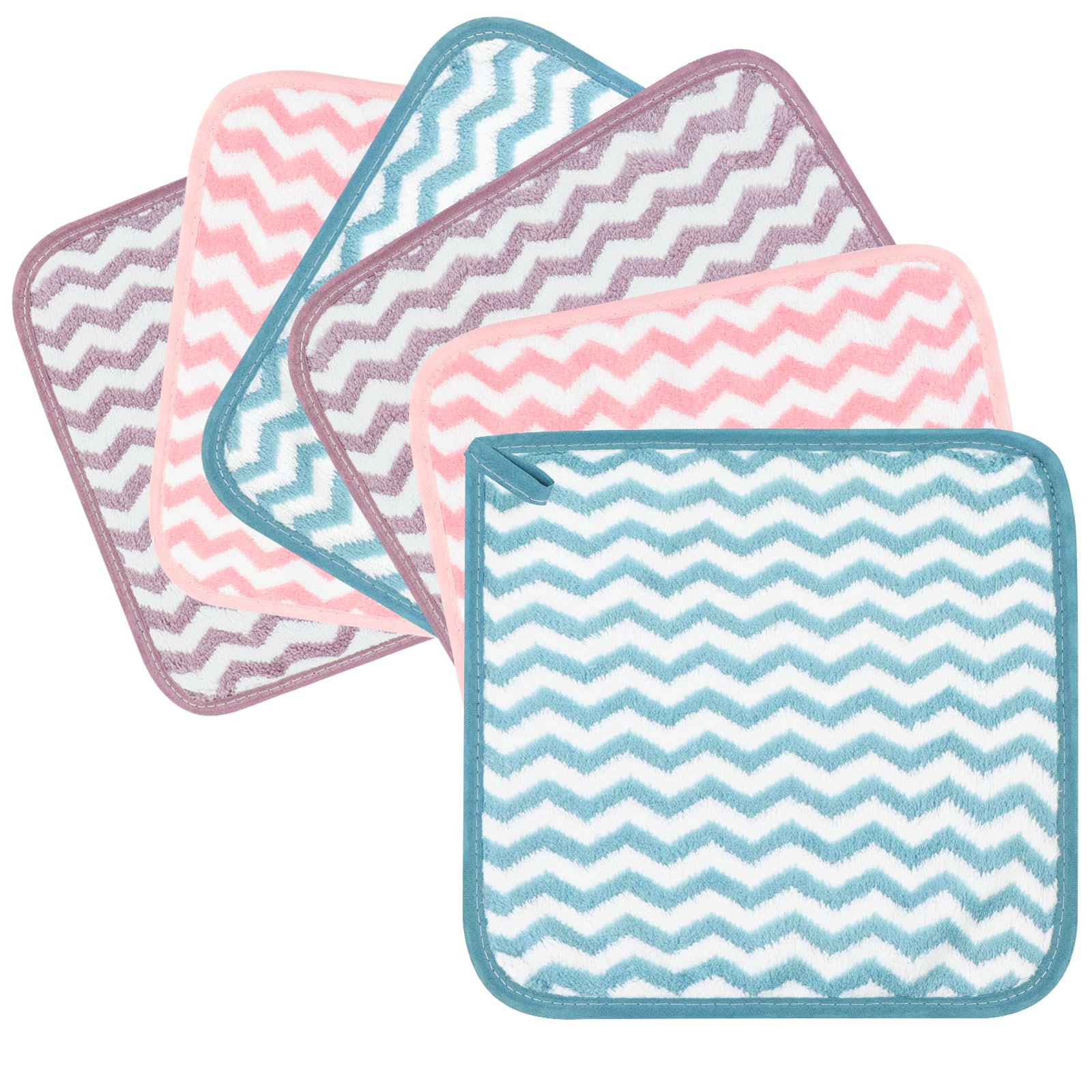 PHOGARY Reusable Microfiber Makeup Remover Wipes, 6 Pack Face Skincare Towels, Gentle on Skin for Makeup Removal & Cleansing - Soft Microfiber Cloth (8