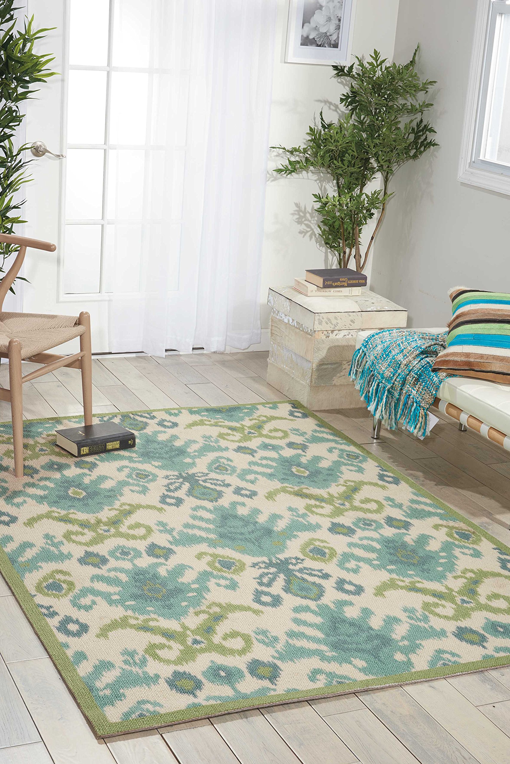 Nourison Vista Tribal Ivory 5' x 7' Area Rug - Easy to Clean, Non-Shedding, Soft & Durable - Perfect for Bedroom, Living Room, Dining Room & Kitchen Decor (5x7)