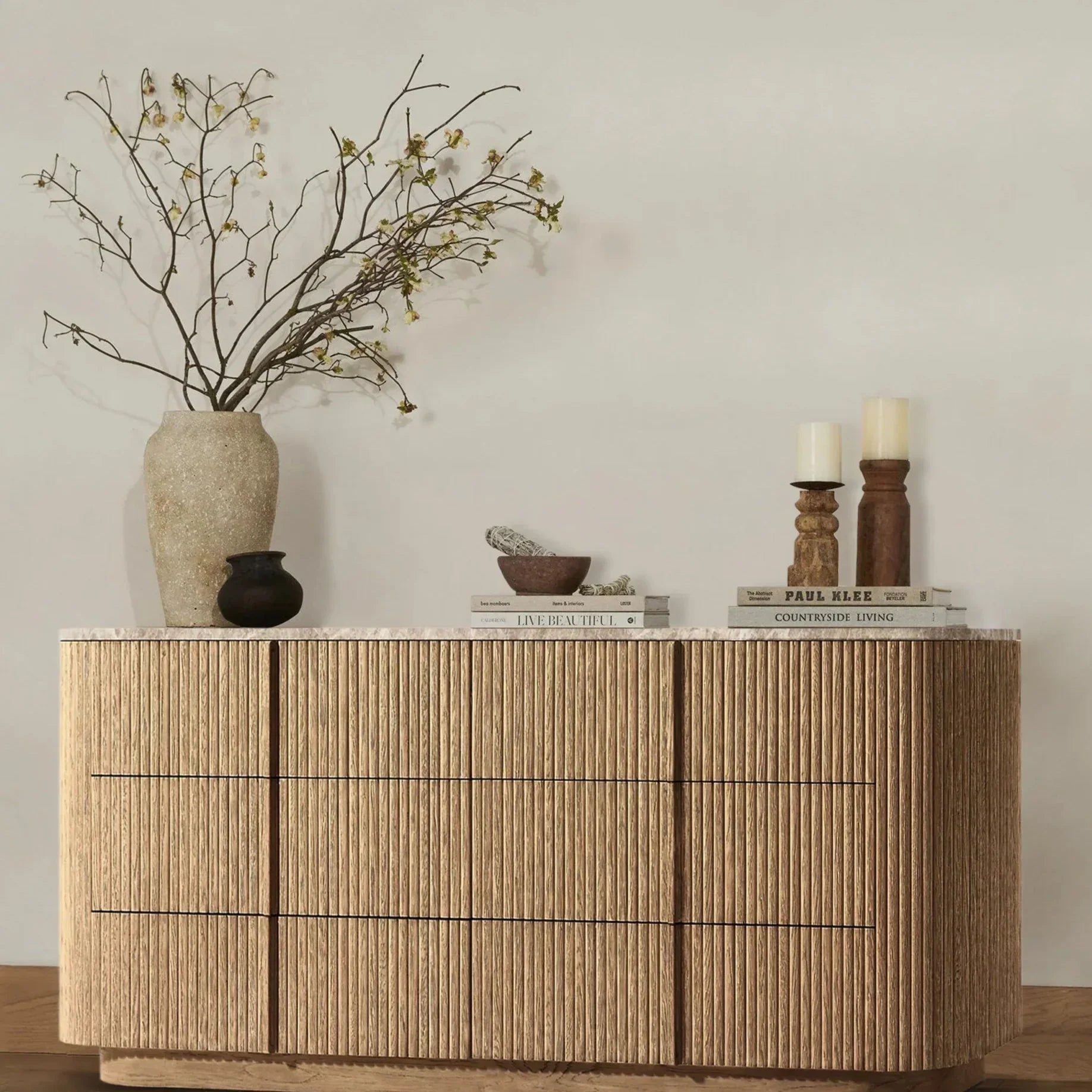 Mulholland Modern Stone 6-Drawer Dresser - Stylish Bedroom Storage Furniture for Home Organization & Closet Space Saving