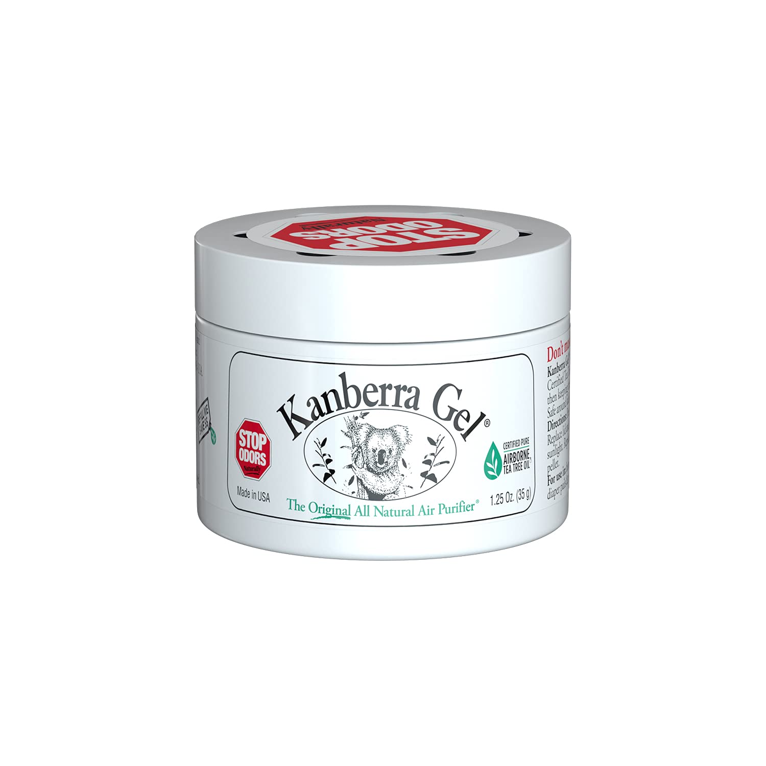 Natural Odor Eliminating Gel with Tea Tree Oil | Original Air Freshener for Home, Car & Office | 1.25oz All-Natural Deodorizer | Eliminates Pet, Kitchen & Bathroom Odors | Safe & Effective Air Purifier