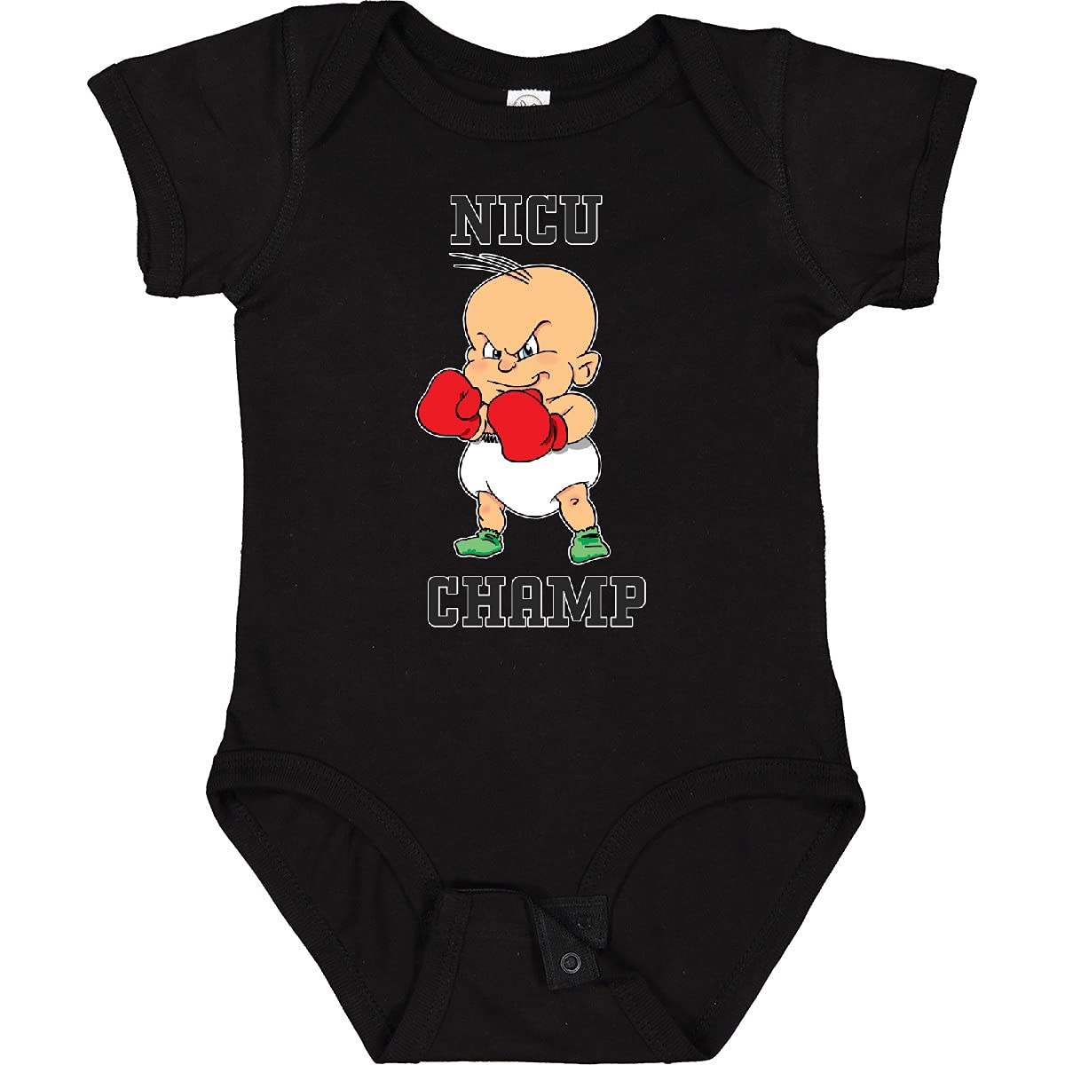 Inktastic NICU Champ Baby Boxer Onesie - Soft Cotton Infant Bodysuit for Newborns & Preemies - Perfect for NICU Graduation & Baby Showers