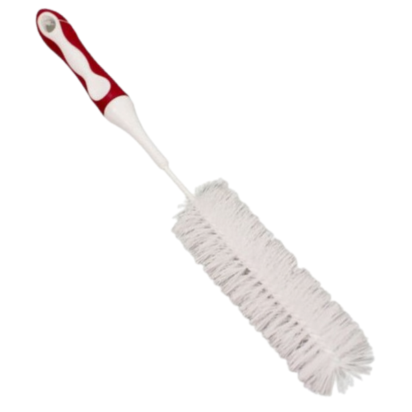 Premium Crystalwhite Soft Grip Bottle Brush - Long Handle Cleaning Brush for Baby Bottles, Water Bottles & Glassware - Dishwasher Safe, BPA-Free - Perfect for Home, Kitchen & Nursery Cleaning