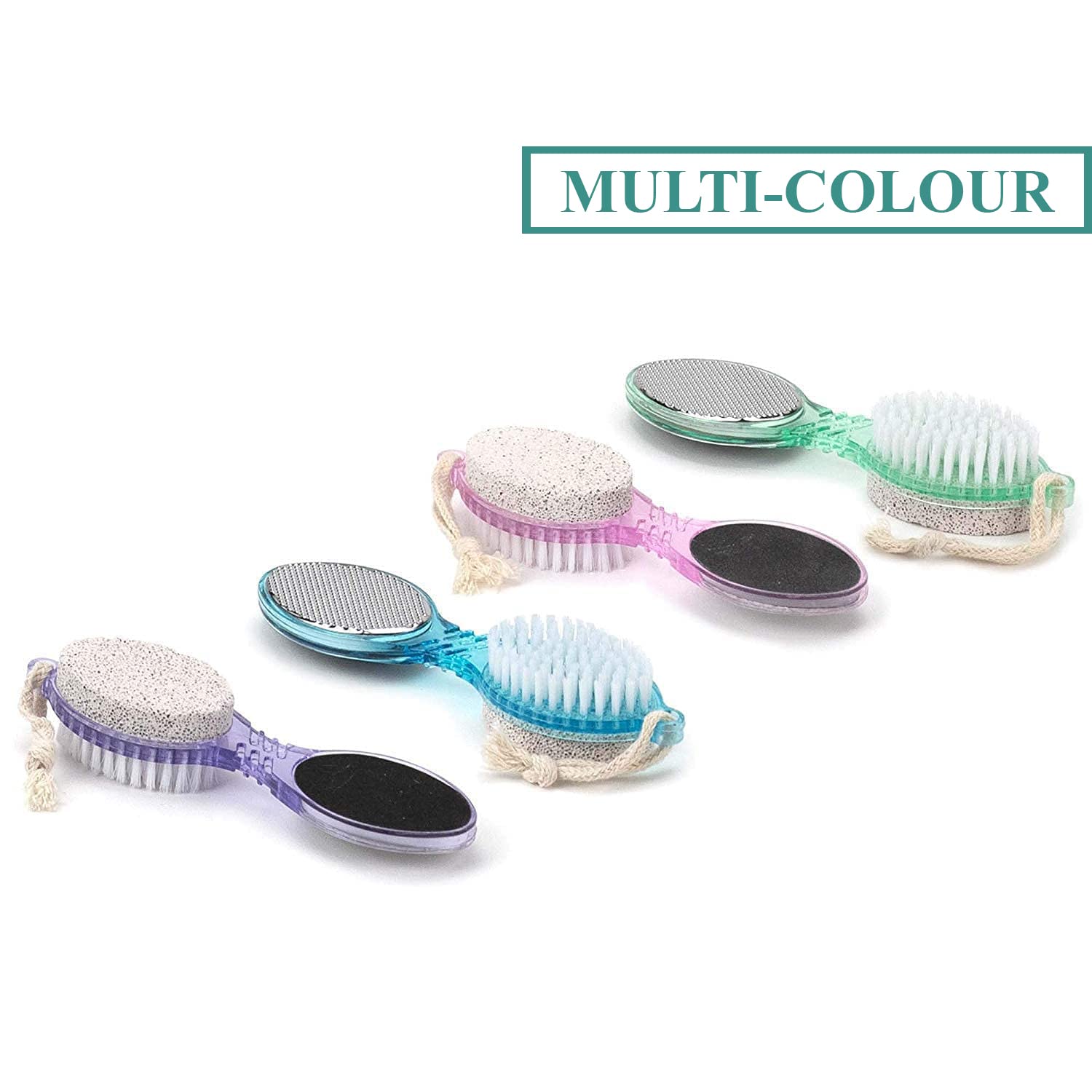 Mivva 4-in-1 Pedicure Brush - Foot Scrubber & Callus Remover with Pumice Stone, Exfoliating Tool for Dead Skin Removal - Perfect for Home Spa, Pedicure & Foot Care Routine