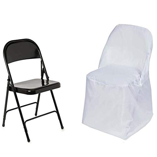 100-Pack Round Polyester Chair Covers for Weddings, Parties & Events - Washable Folding Seat Covers for Banquet, Reception, Ceremony & Dining Decorations - BalsaCircle