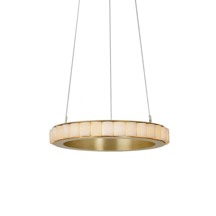 Alabaster Avalon Halo Chandelier - Modern Crystal Ceiling Light Fixture for Dining Room, Bedroom & Living Room Decor