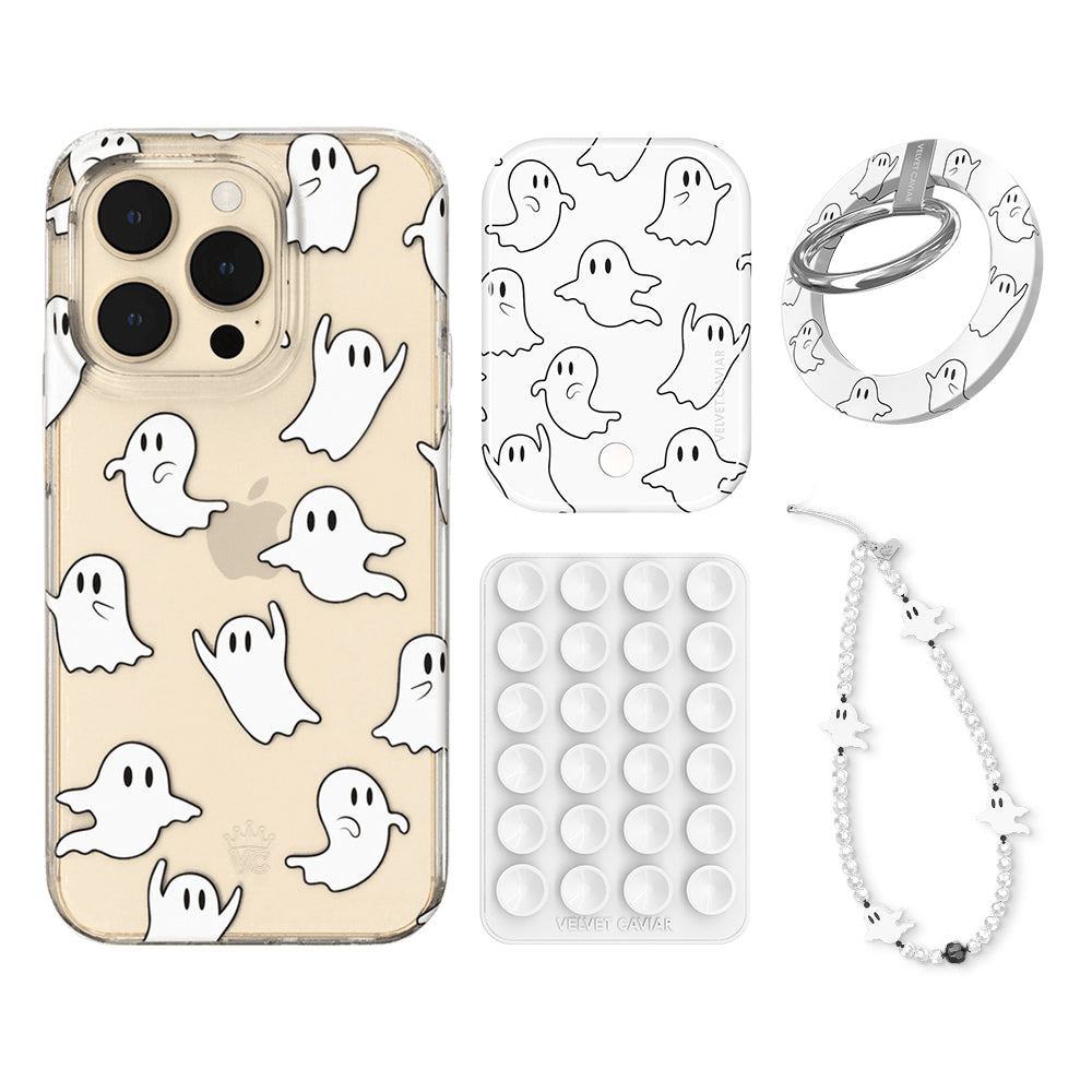 Ghosted iPhone Bundle Set - Anti-Slip Grip for iPhone 12/13/14/15 Pro Max - Perfect for Gym, Running & Outdoor Activities