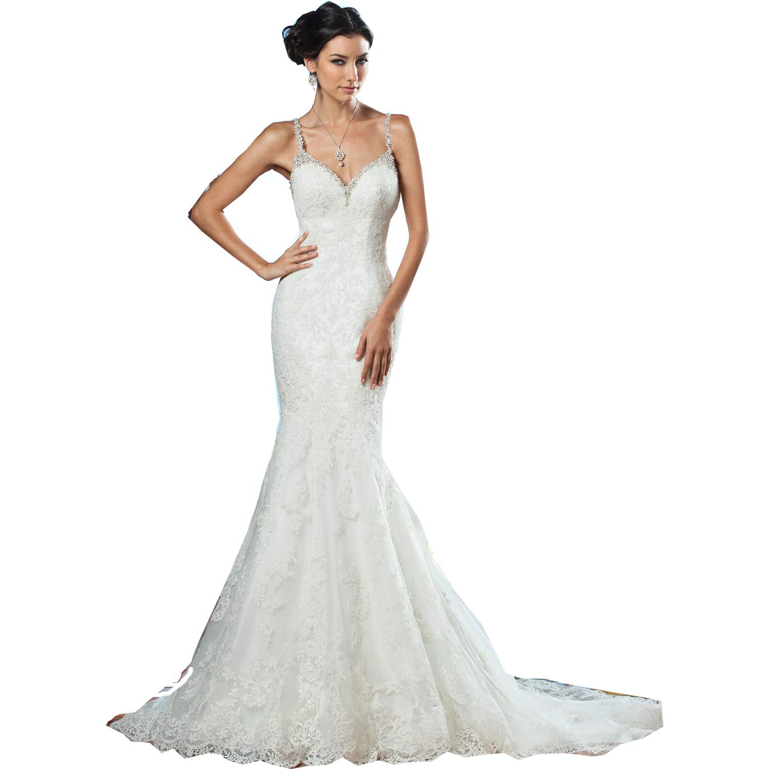 Xuqikai Women's Sleeveless Backless Wedding Dress - Romantic Beach Wedding Gown for Outdoor Ceremony & Destination Elopement | Perfect for Summer Beach Weddings, Boho Bridal Shower & Tropical Vow Renewals