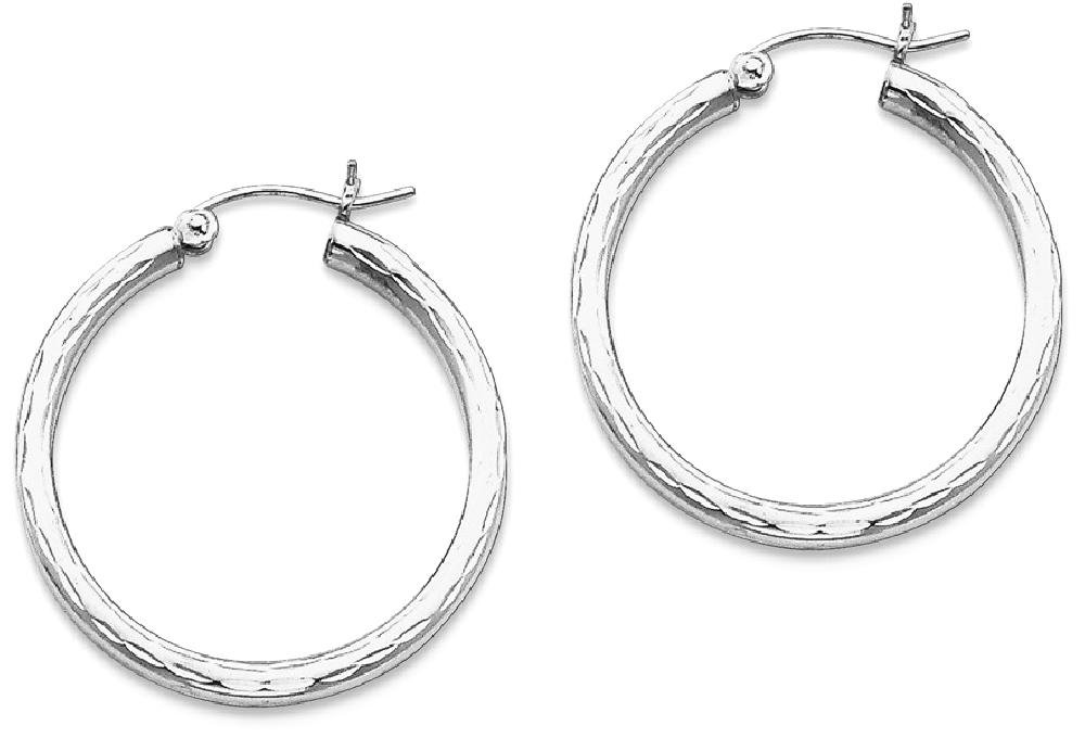 925 Sterling Silver 2.5mm Round Medium Hoop Earrings for Women - Hypoallergenic Dainty Everyday Jewelry - Perfect for Work, Date Night & Gifts