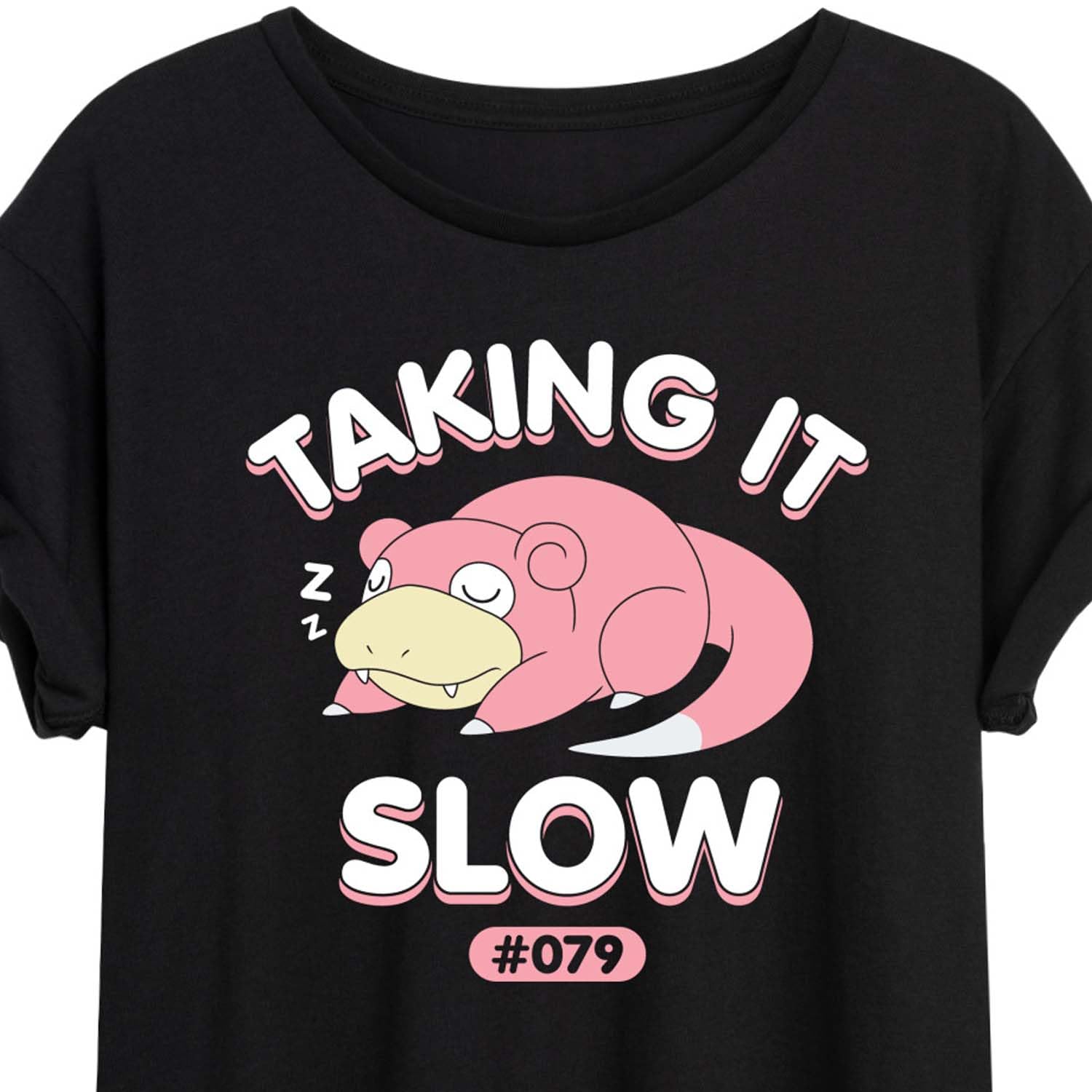 HYBRID APPAREL Women's Oversized Pokemon Slowpoke T-Shirt - Cute Slowpoke Graphic Tee for Casual Wear, Lounge & Anime Fan Outfits