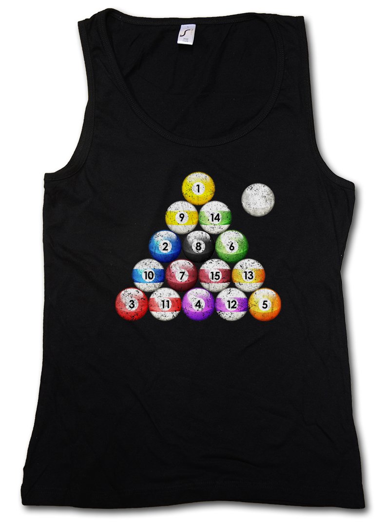 Vintage Pool Billiard Women's Tank Top - Gym Fitness Training Shirt for Women - Breathable Workout Shirt for Billiards, Gym & Casual Wear