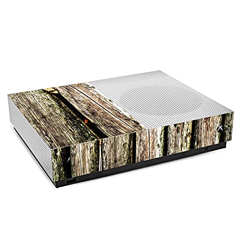 Microsoft Xbox One S All Digital Edition Skin - Wood Grain Design Sticker Wrap Compatible with Xbox One S (Wood & Moss Style) - Perfect for Gaming Setups & Home Decor