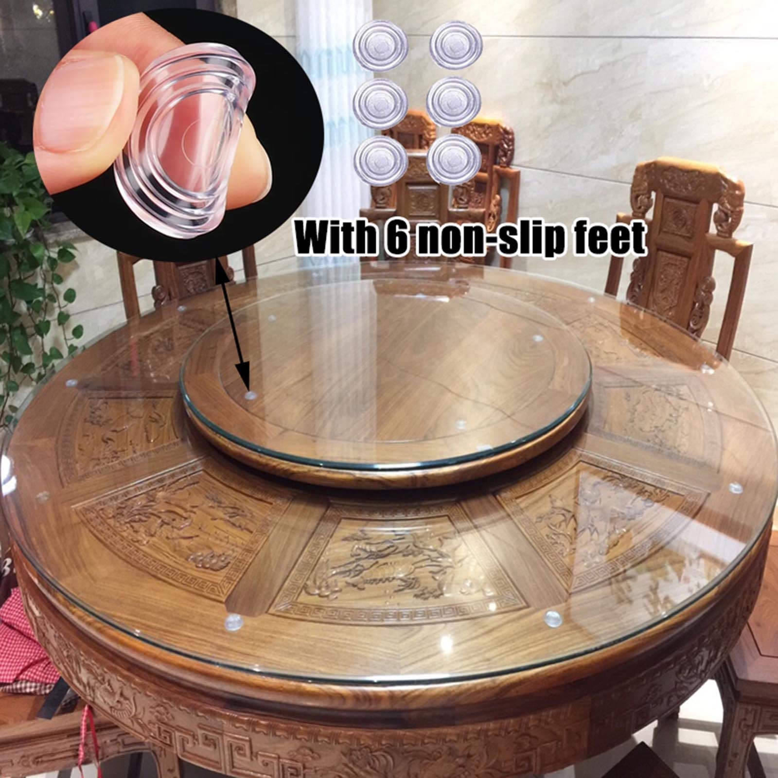 34/36/39/40 Inch Tempered Glass Round Table Top - 7mm Thick Clear Dining Table Protector Cover | Replacement Glass Top for Indoor & Outdoor Tables | Perfect for Dining Room, Patio, Restaurant, and Office Use