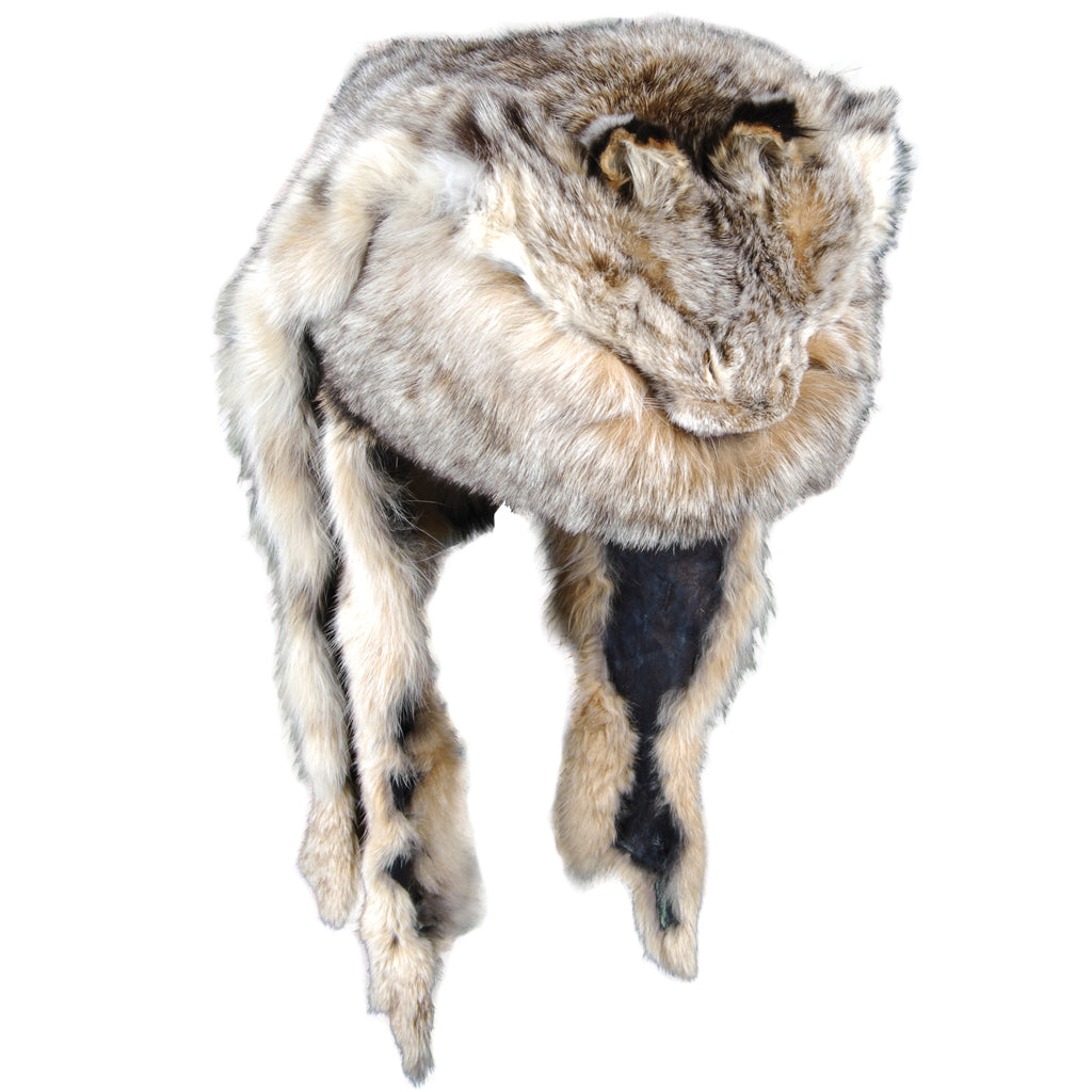 Canada Lynx Mountain Man Hat - Warm Winter Trapper Hat for Men - Cozy Fur Ear Flap Hat for Outdoor Hunting, Skiing & Snowboarding