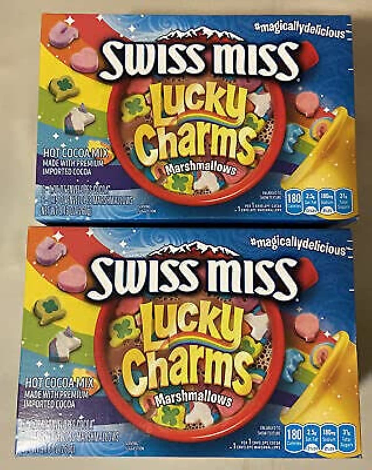 Swiss Miss Hot Cocoa Mix with Lucky Charms Marshmallows - 2 Pack | Rich Chocolate Flavor with Marshmallow Bits | Perfect for Winter Warmth, Holiday Gifts & Cozy Family Moments