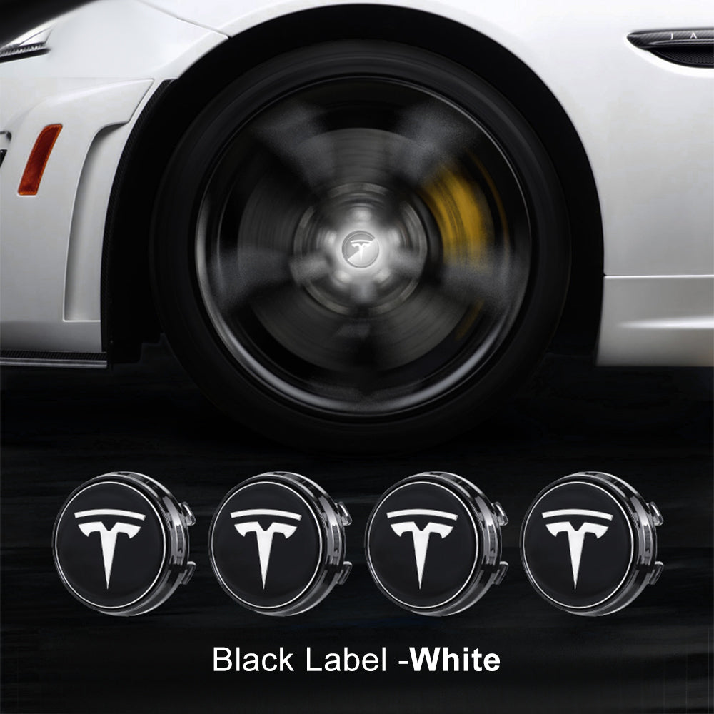 EVBASE Tesla Logo Model 3/Y LED Wheel Hub Caps (4PCS) - Waterproof LED Center Caps for Night Driving & Car Customization - Perfect for Tesla Enthusiasts & Car Modifications