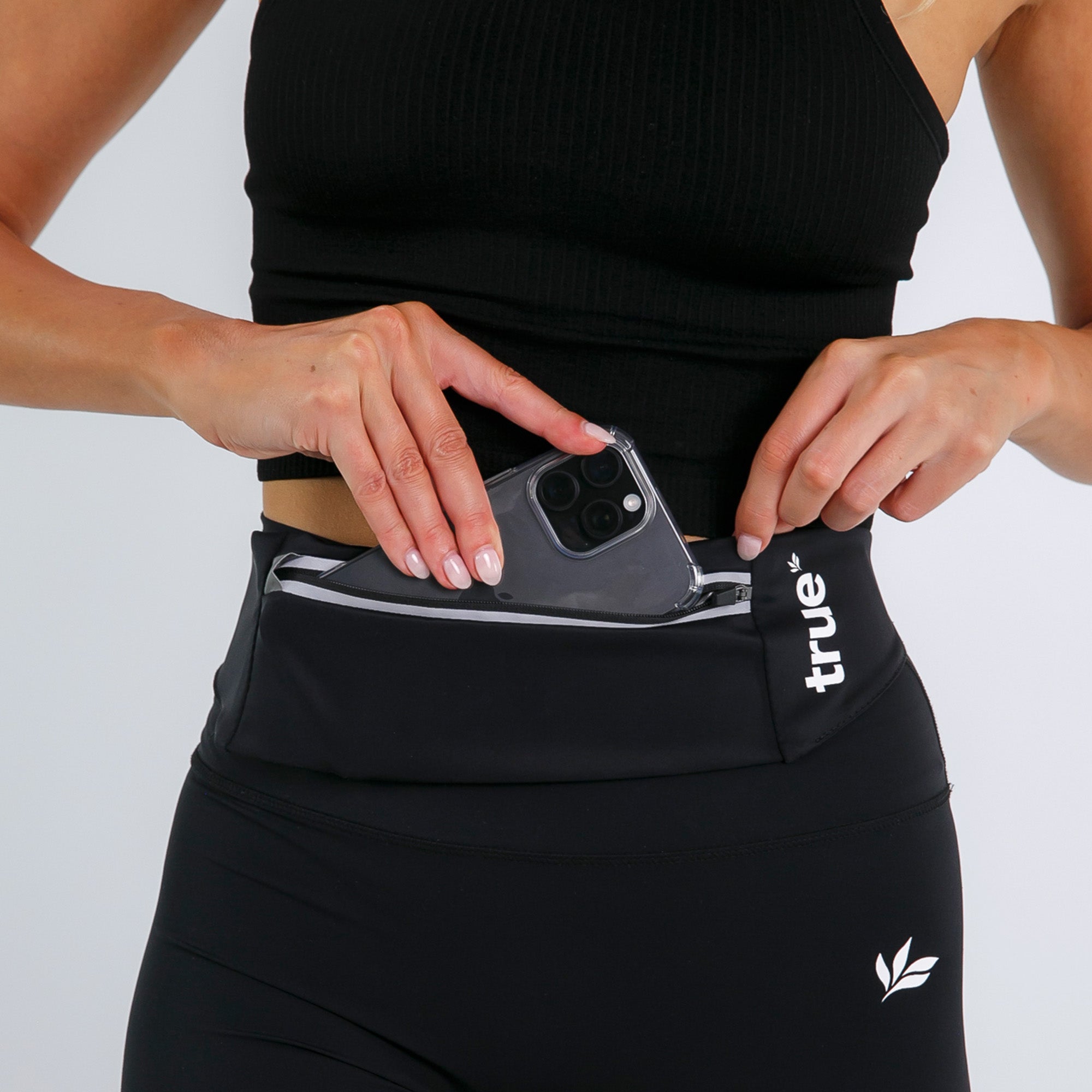 Best Running Belt for Men & Women - Lightweight & Waterproof Waist Pack for Jogging, Hiking, Gym - Secure Phone Holder & Key Storage - Black