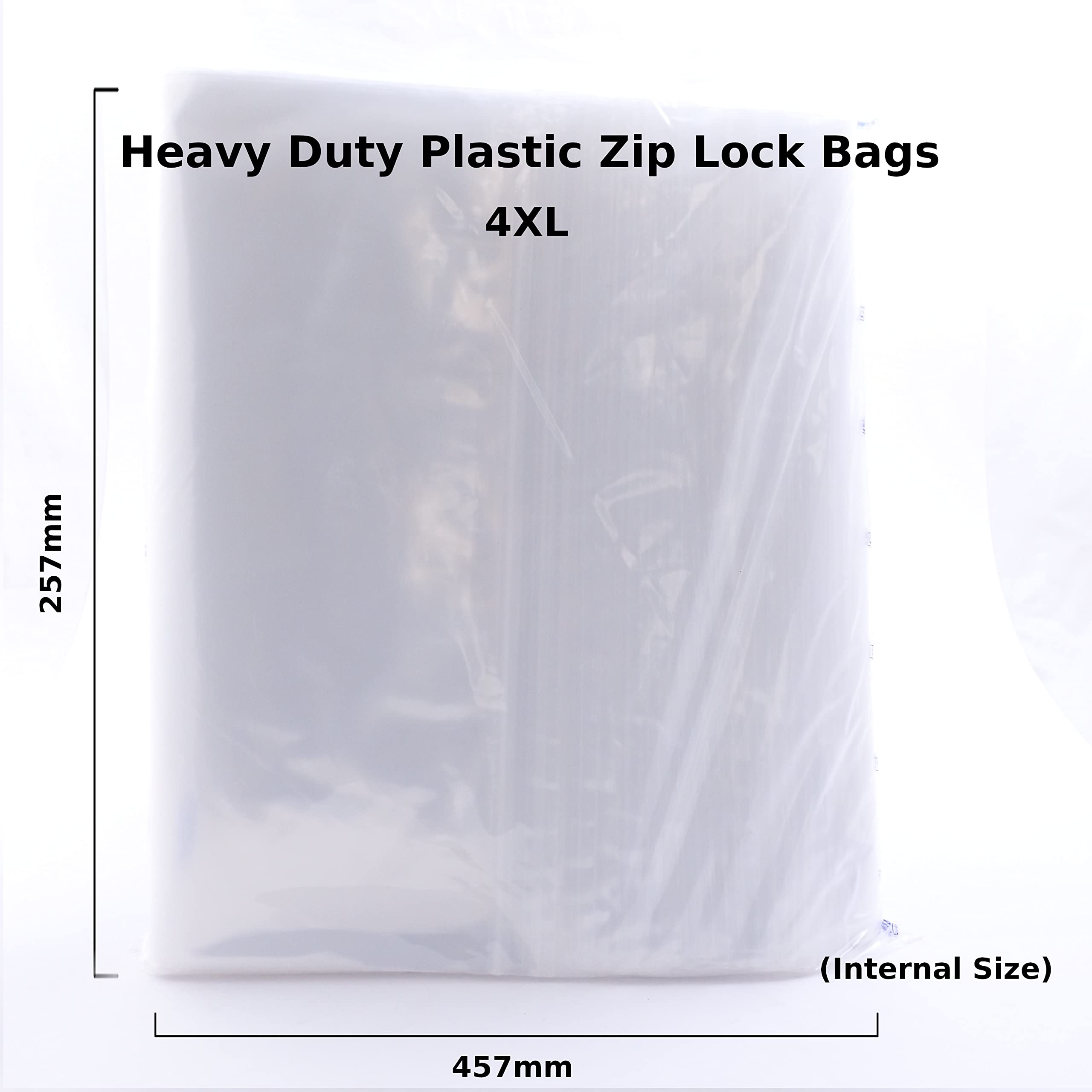 Heavy Duty 4XL Plastic Zip Lock Bags - 500 Pack | Extra Large Reusable Storage Bags for Food, Clothes & Organizing | Freezer, Travel & Home Use | by Inoxia