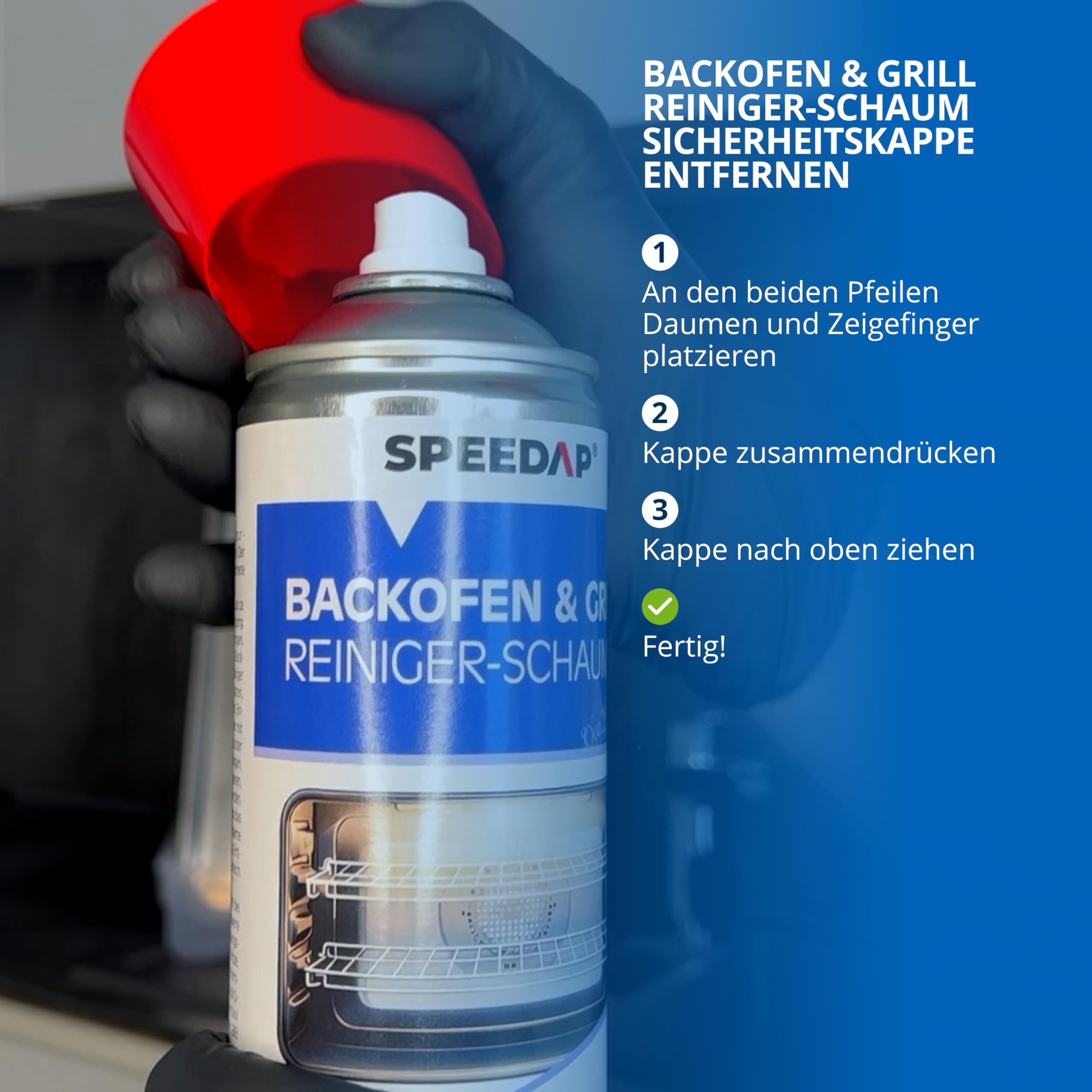 SPEEDAP Oven and Grill Cleaner 500ml - Powerful Foam Degreaser for Ovens, Grills, Stovetops, Ceramic Hobs & Fireplace Glass - Made in Germany - Ideal for Deep Cleaning Kitchen Appliances & BBQ Maintenance