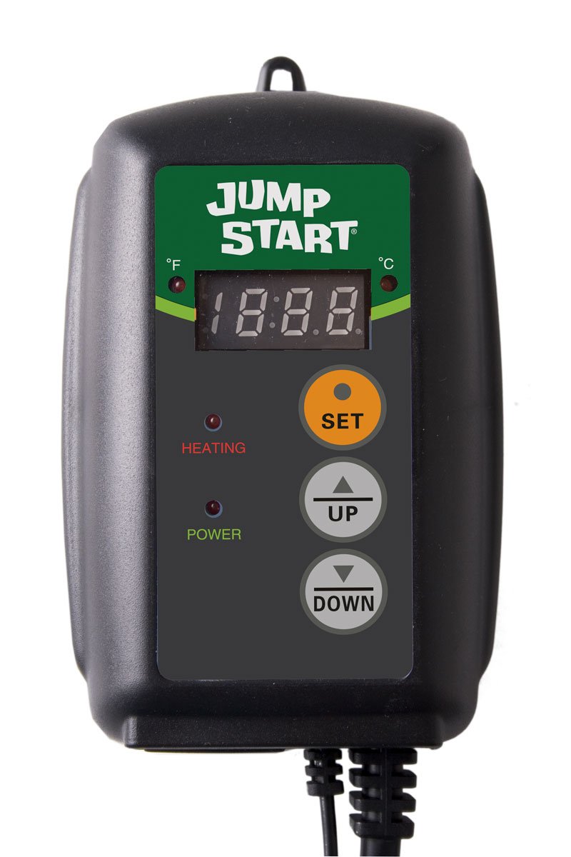 JumpStart MTPRTC UL Listed Digital Thermostat for Seedling Heat Mats - Precise Temperature Control for Plant Germination - Ideal for Indoor Gardening, Greenhouses & Hydroponics