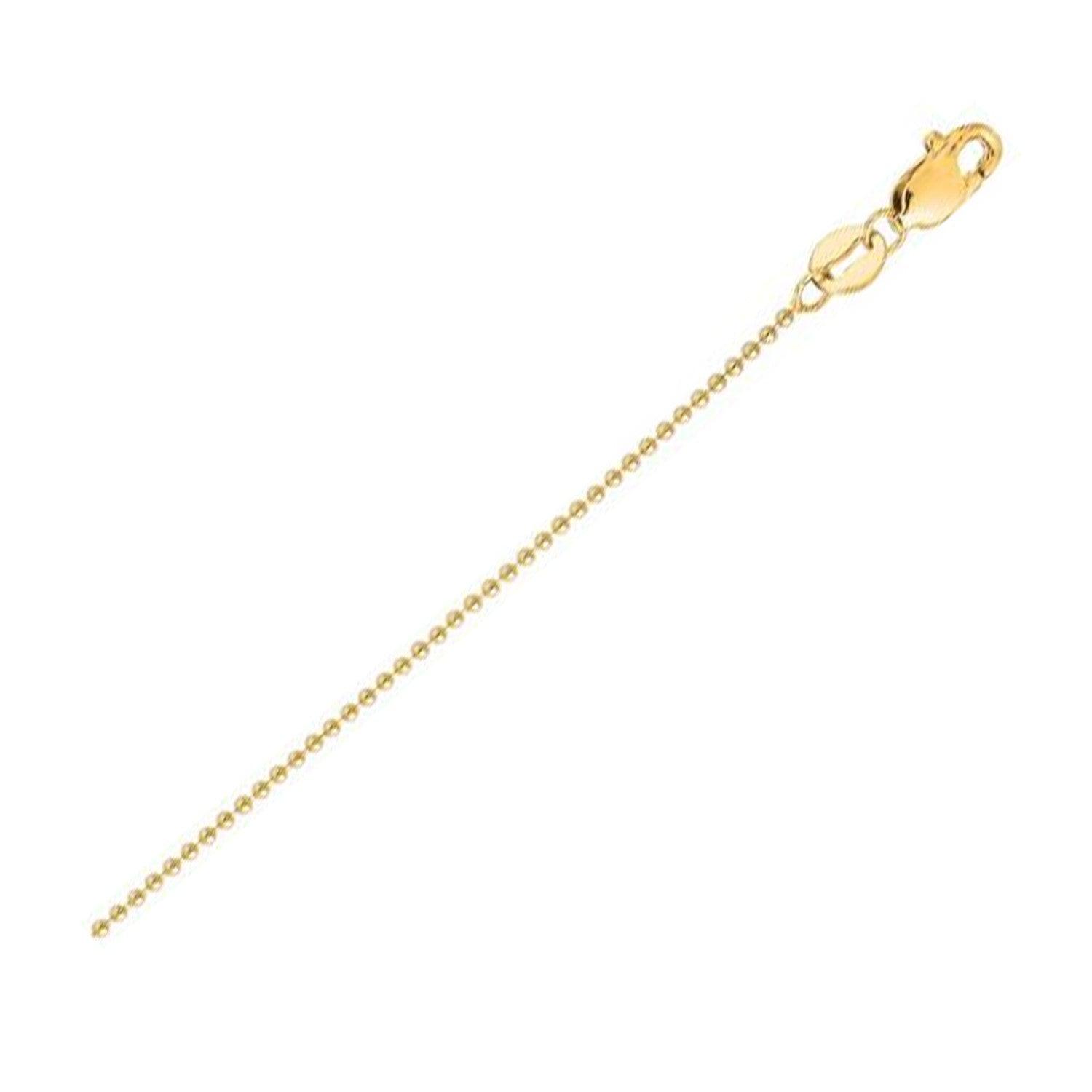 14K Yellow Gold Bead Chain Necklace - 2.5mm Dainty Delicate Beaded Chain for Women - Perfect for Layering, Bracelets & Jewelry Making
