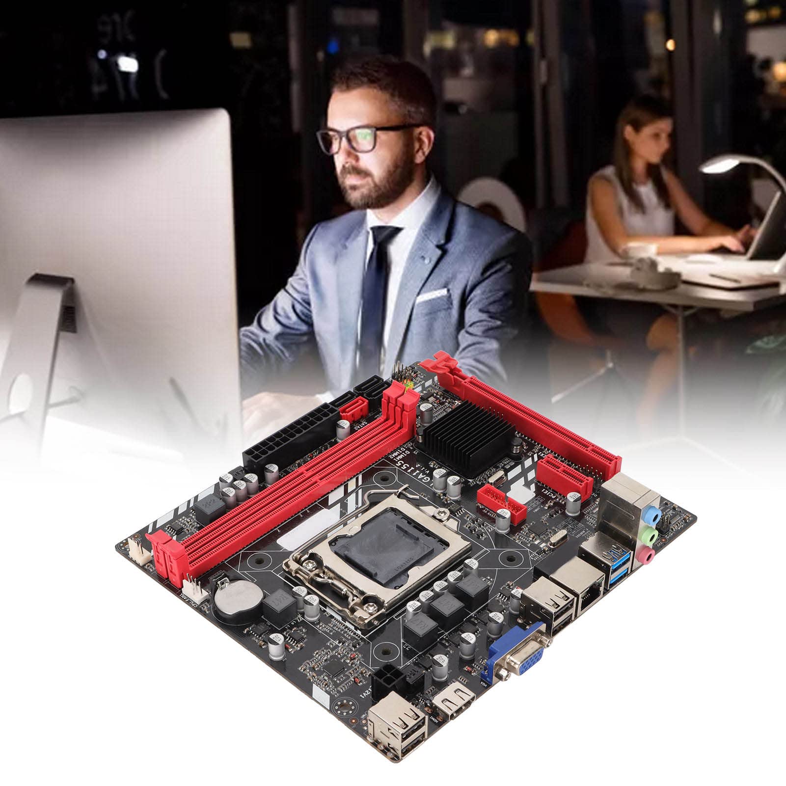 LGA 1155 Motherboard for Intel Core i3 i5 i7 - DDR3 RAM, VGA & HDMI Ports, 6Gb/s Transfer Speed - Perfect for Gaming PC Builds & Home Office Computers